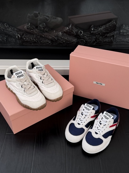 Miu Miu Retro Runner Sneakers with Thick Wave Sole - Casual & Sporty 1 Miu Miu Retro Runner Sneakers with Thick Wave Sole - Casual & Sporty