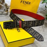 Fendi Belts Black Red Yellow Fashion