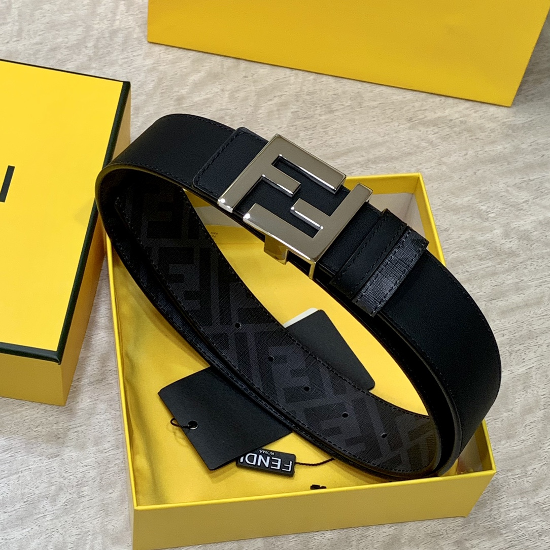 Fendi Belts Black Yellow Fashion