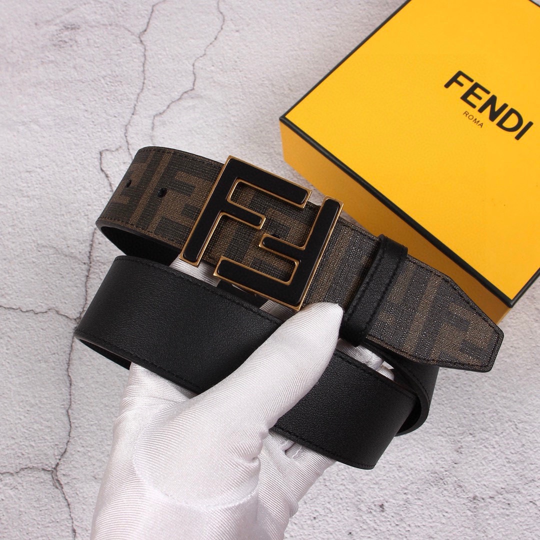 FENDl/芬迪宽39mm双面原版小牛皮搭配单钌钯电镀扣完美的手感.油边出众的设计.风格高贵奢华时尚大方