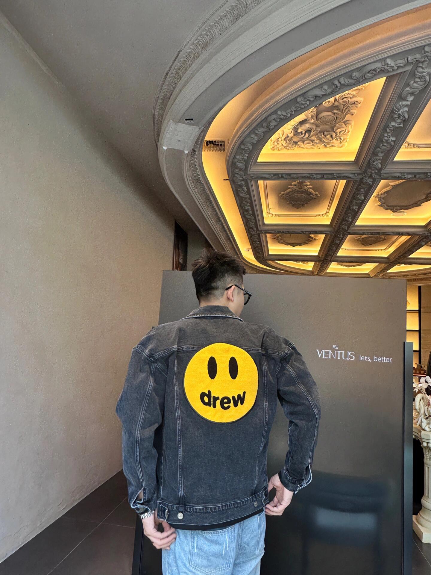 Drew House Denim Jacket with Smiley Face, Justin Bieber Inspired Design. 7 i1732293672 3649 6