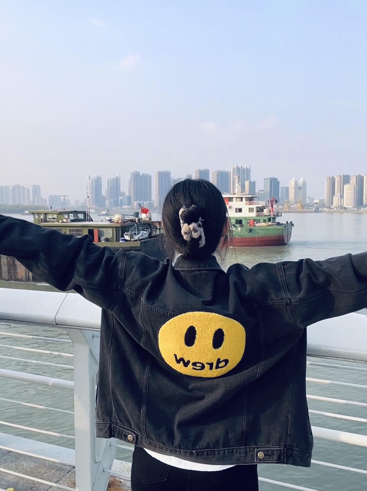 Drew House Denim Jacket with Smiley Face, Justin Bieber Inspired Design. 6 i1732293672 5917 3