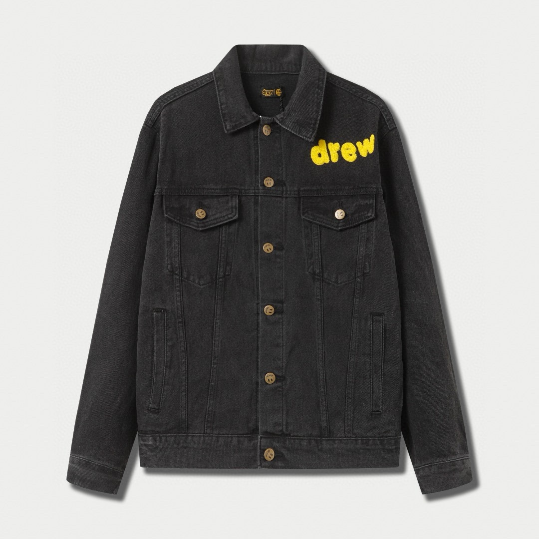 Drew House Denim Jacket with Smiley Face, Justin Bieber Inspired Design. 9 i1732294272 4995 0
