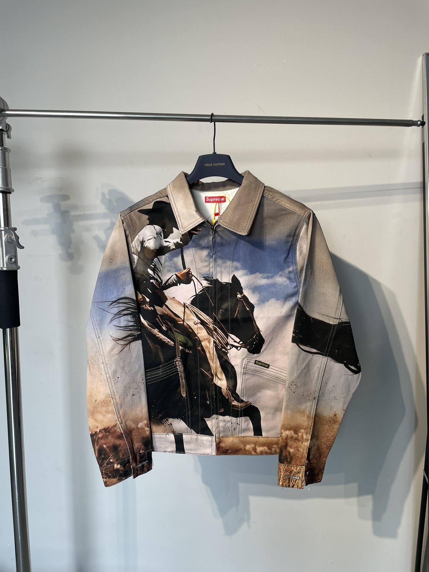 Supreme Cowboy Denim Work Jacket, Classic Western Style, Digital Print 7 i1733284586 3633 2