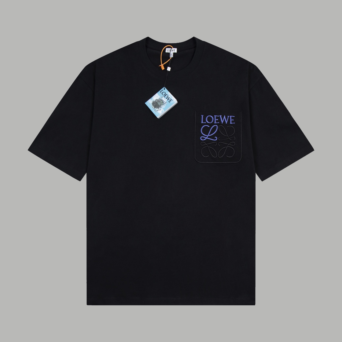 精品LOEWE罗意威口袋logo刺绣短袖面料规格采用实打实280g100%纯棉针织内的兰博基尼定织定染！