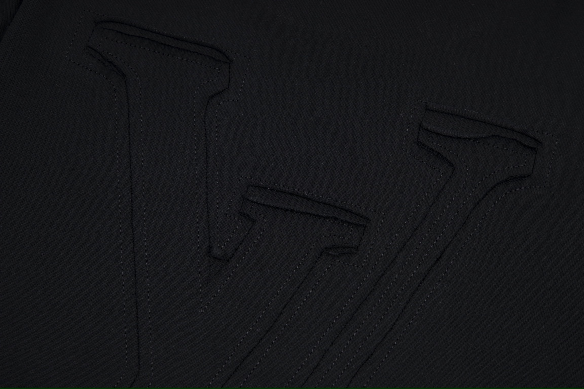 精品LOUISVITTON三花logo烧花短袖面料规格采用实打实280g100%纯棉针织内的兰博基尼定织
