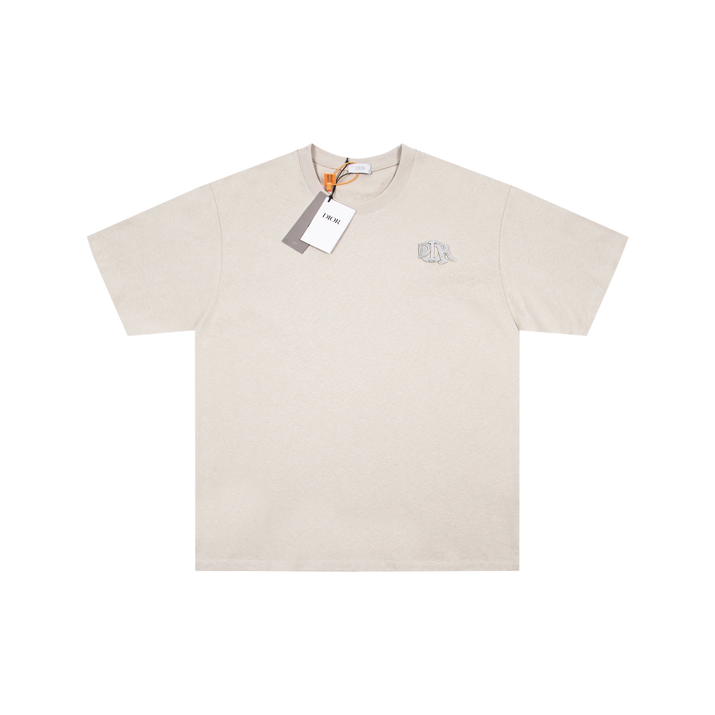 DIOR Logo Embroidered Short Sleeve T-Shirt, 100% Cotton, Various Sizes 2 i1738744402541 1123 0 0