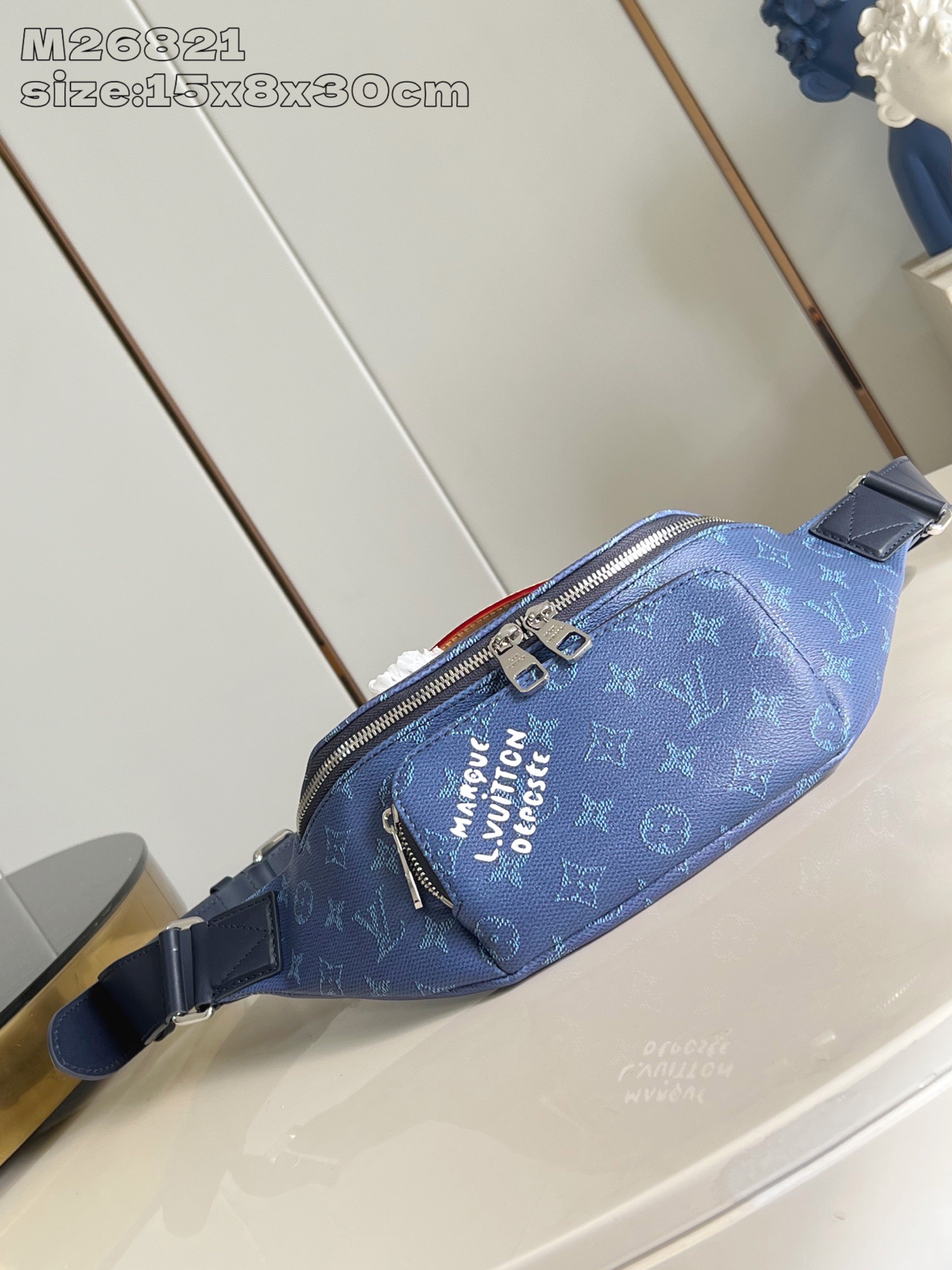 Louis Vuitton Rush Monogram Heritage Blue Waist Bag - Stylish & Versatile