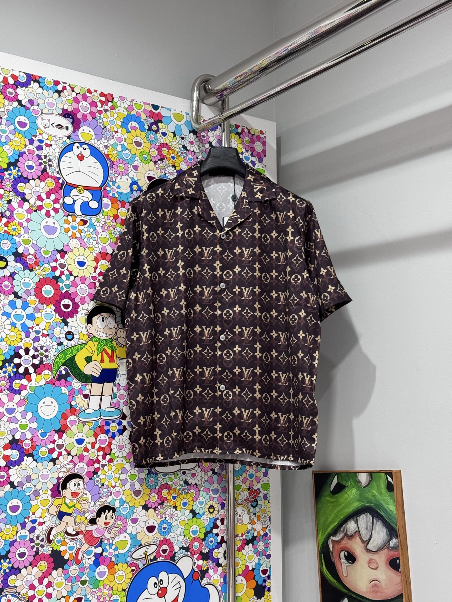 Louis Vuitton LV 26SS桑蚕丝老花短袖衬衫