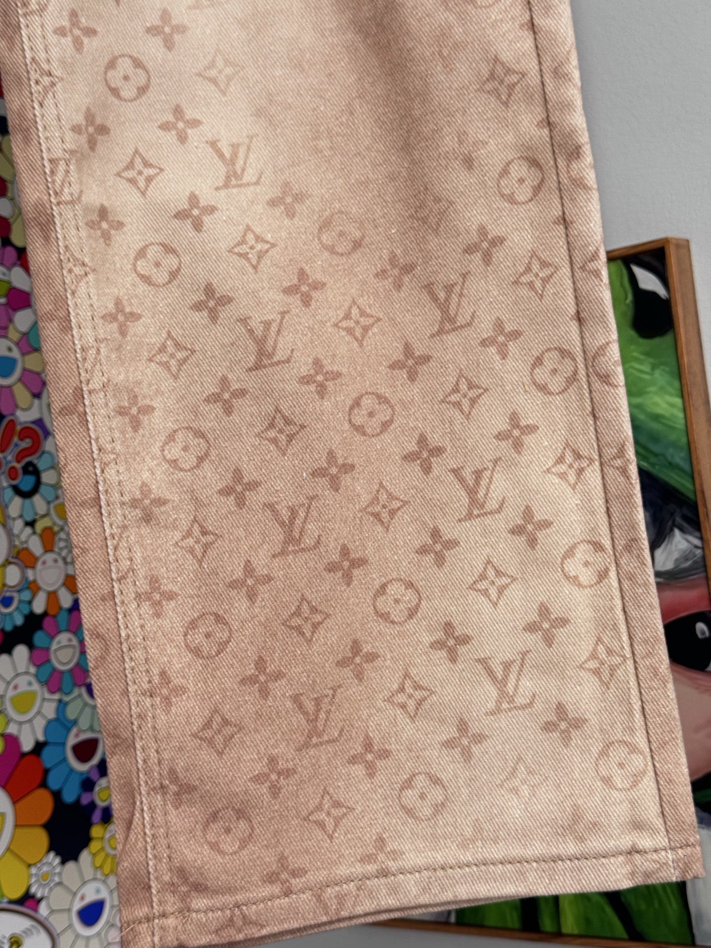 Louis Vuitton LV 26SS 驼色老花牛仔裤