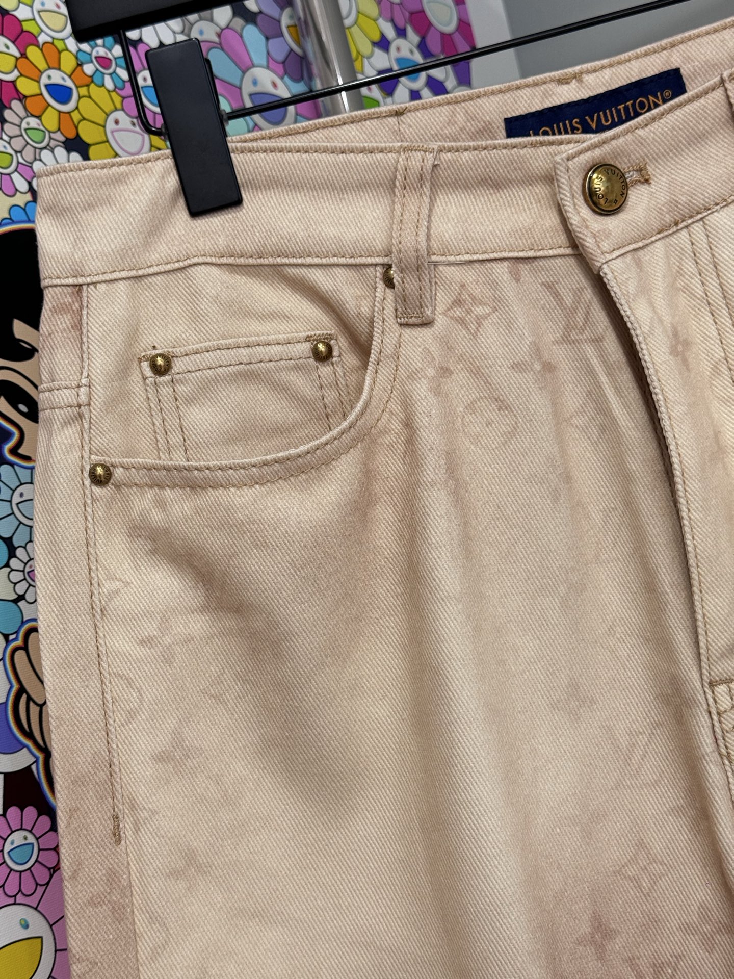 Louis Vuitton LV 26SS 驼色老花牛仔裤