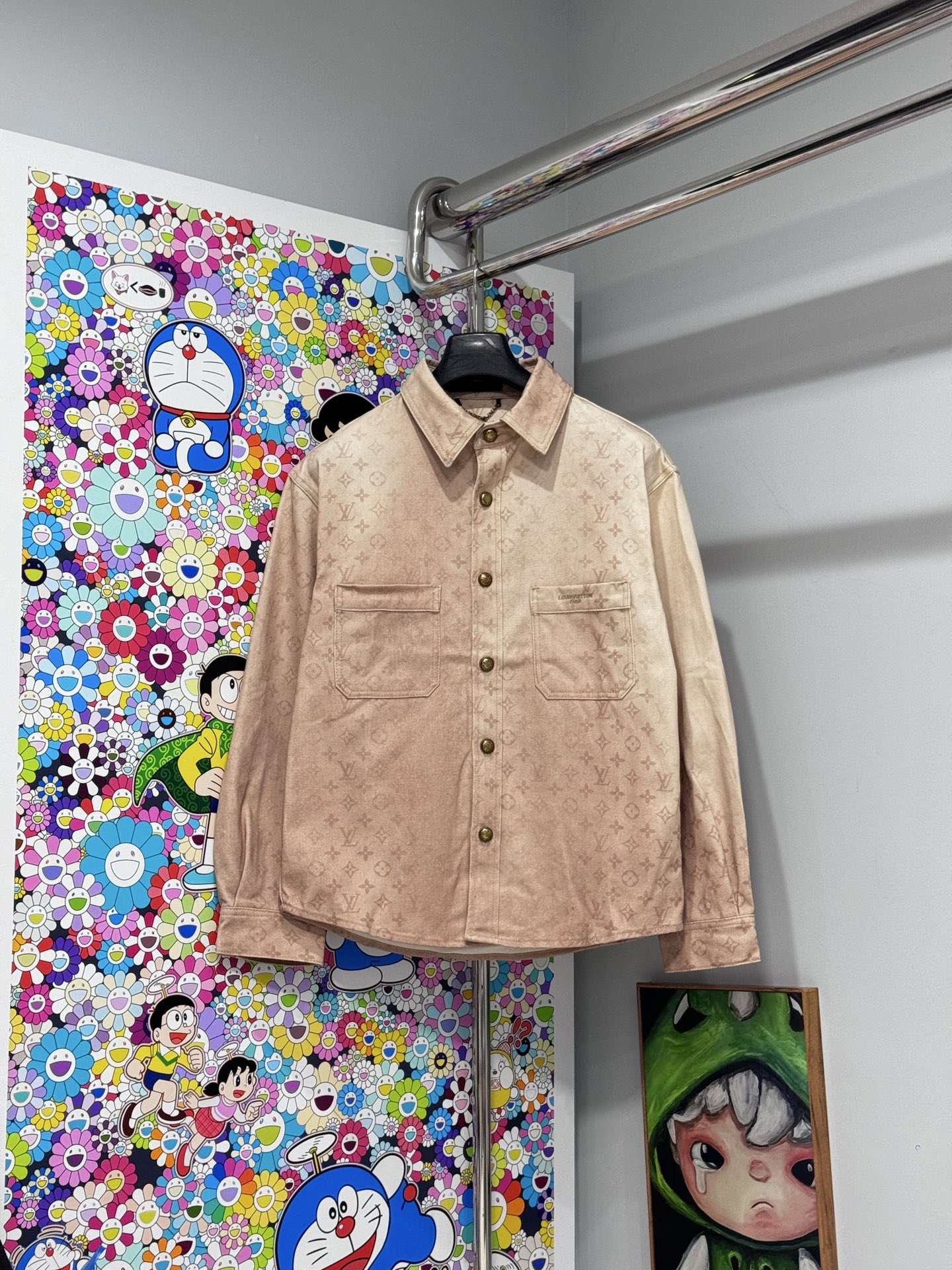 Louis Vuitton LV 26SS新品驼色老花牛仔外套