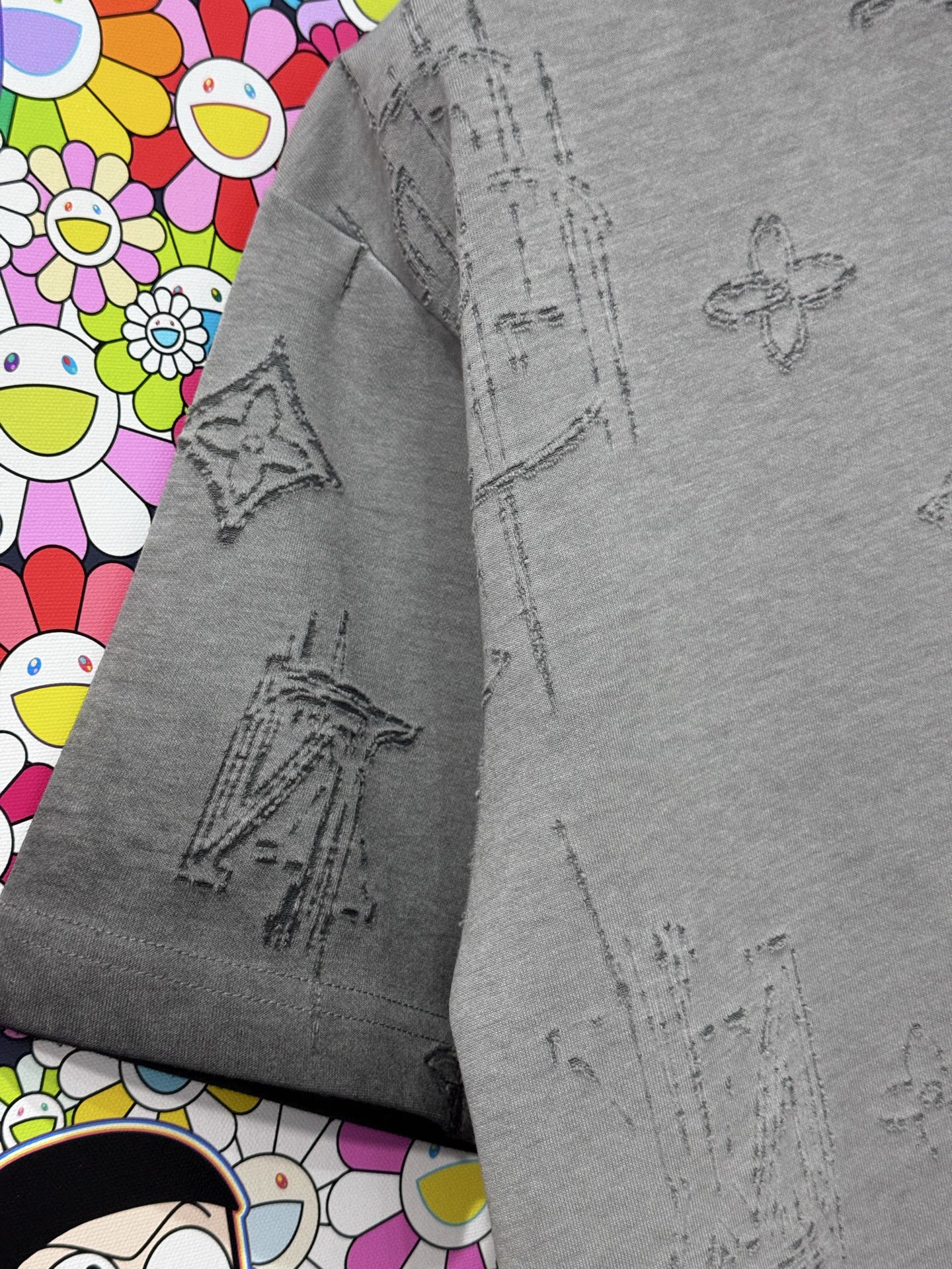 Louis Vuitton LV 26SS早春logo烧花提花短袖