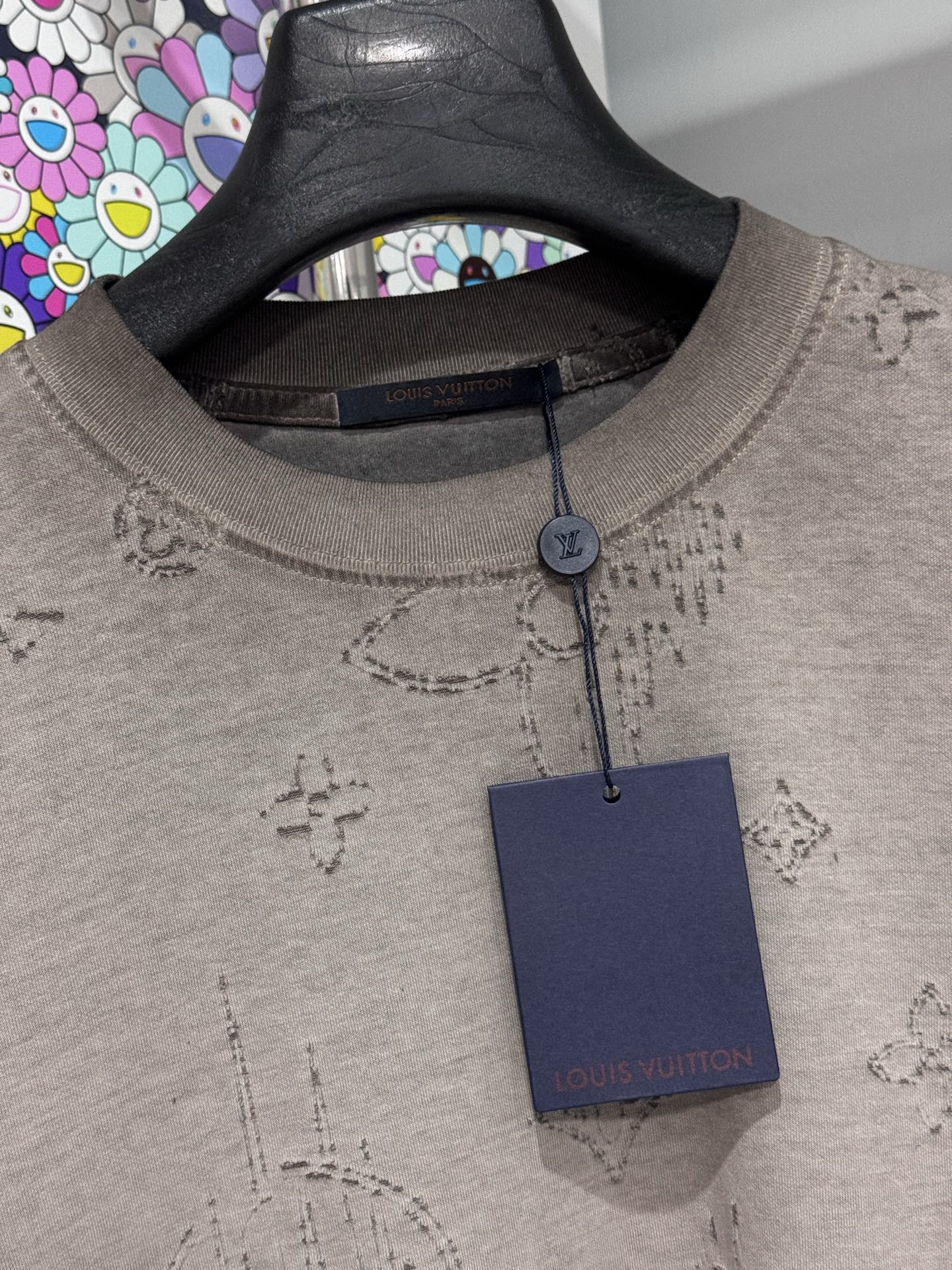 Louis Vuitton LV 26SS早春logo烧花提花短袖