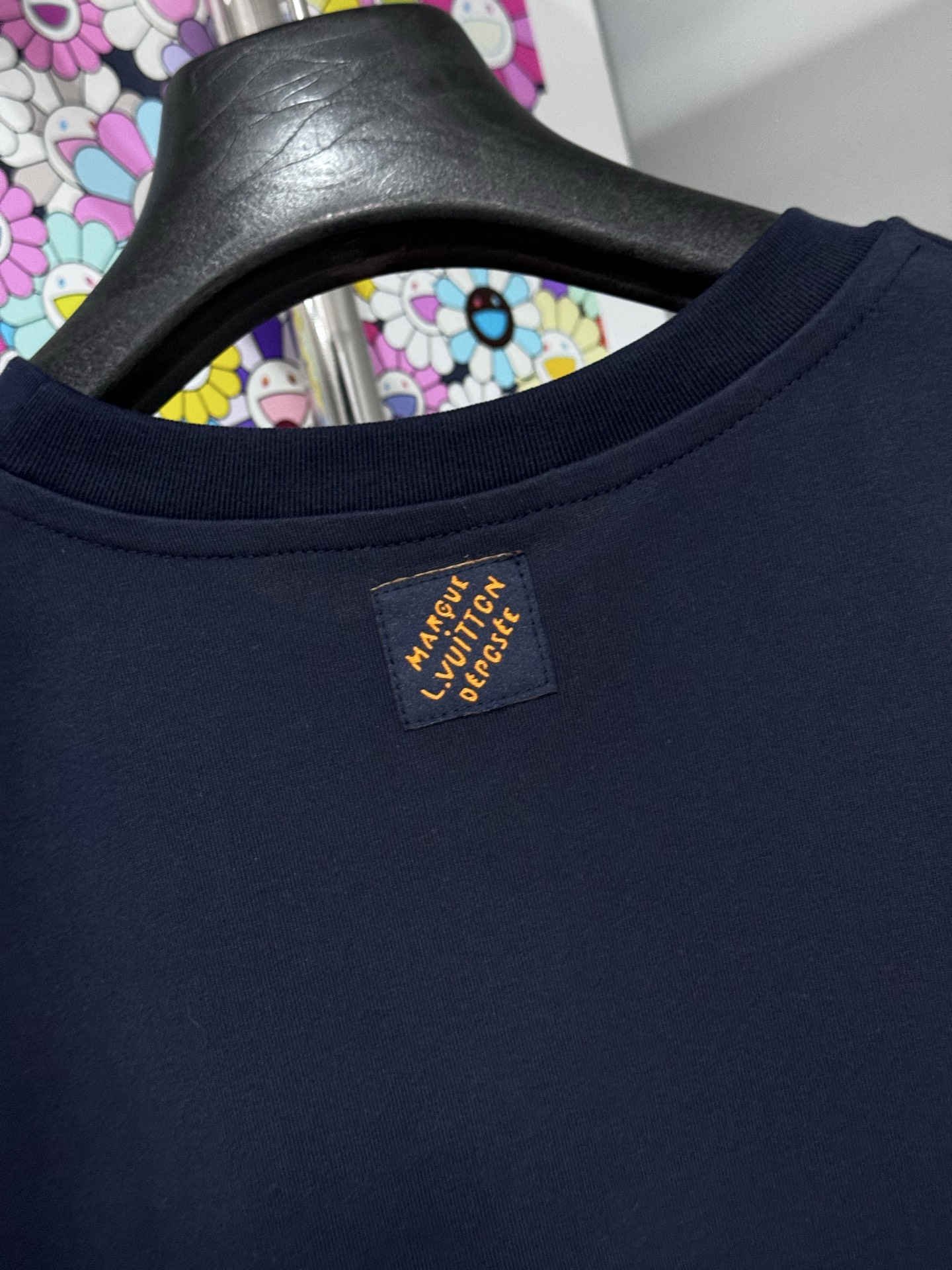 Louis Vuitton LV 亮片刺绣Logo宝蓝短袖