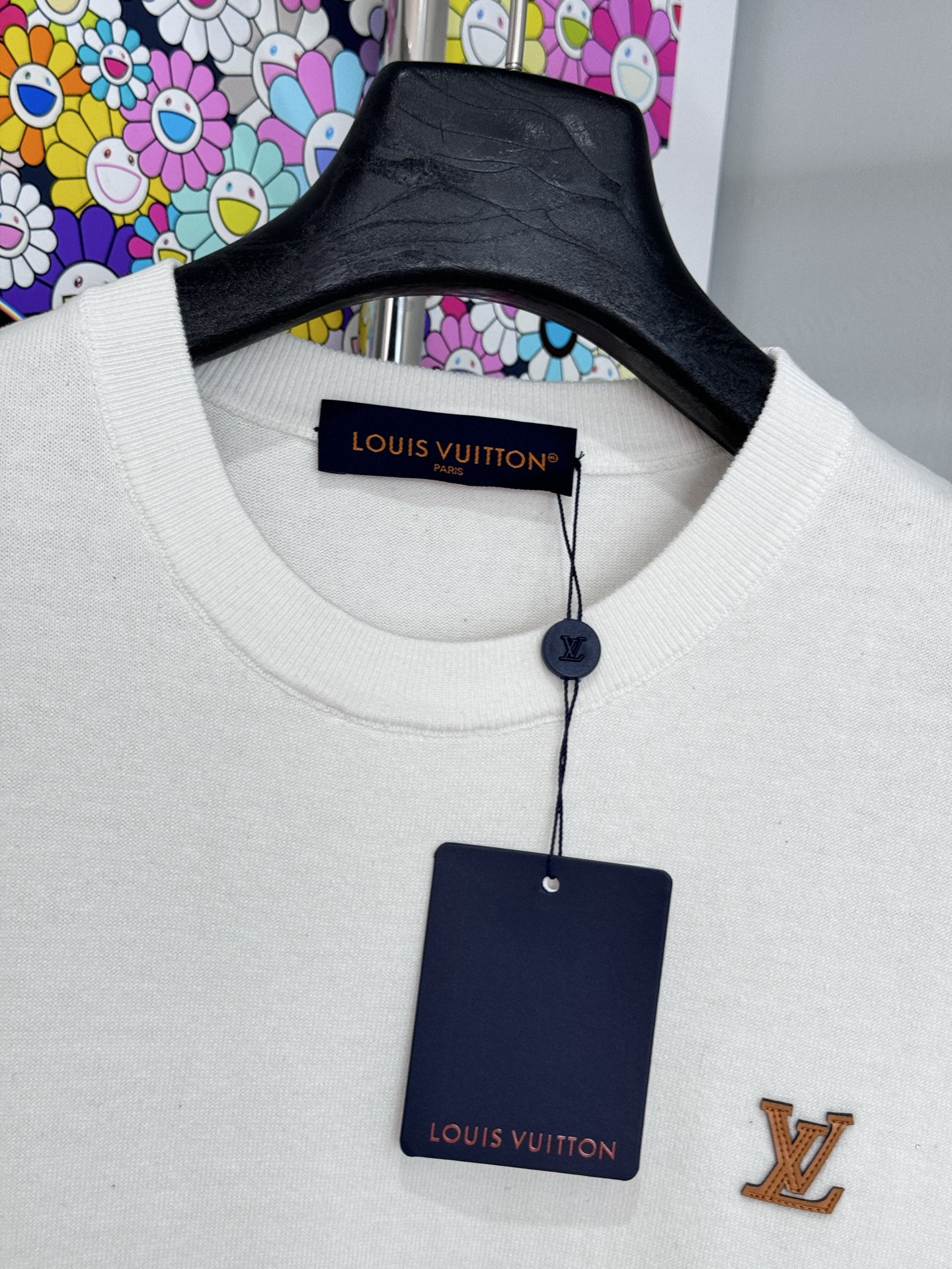 Louis Vuitton LV 字母皮牌针织圆领短袖