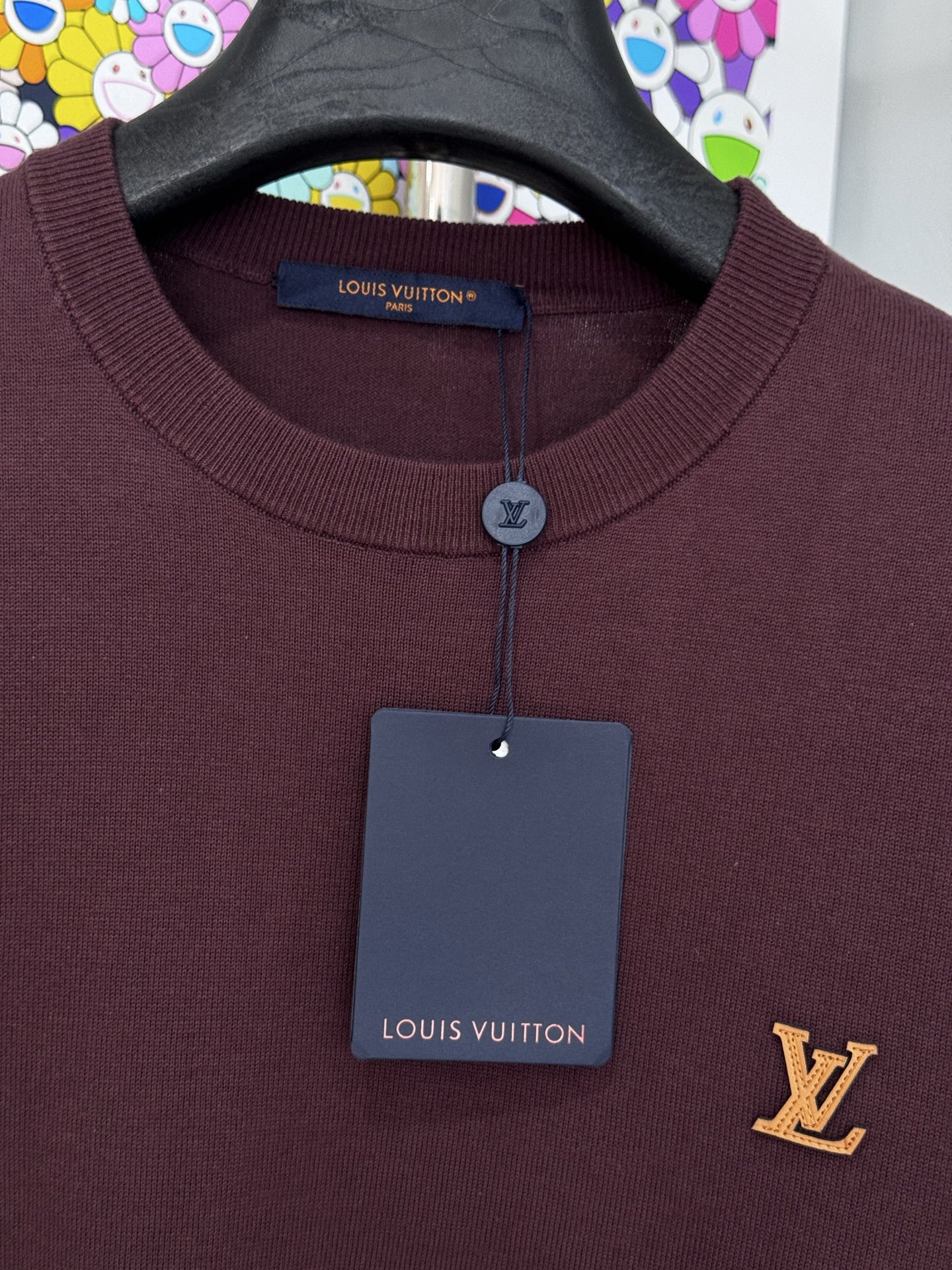 Louis Vuitton LV 字母皮牌针织圆领短袖