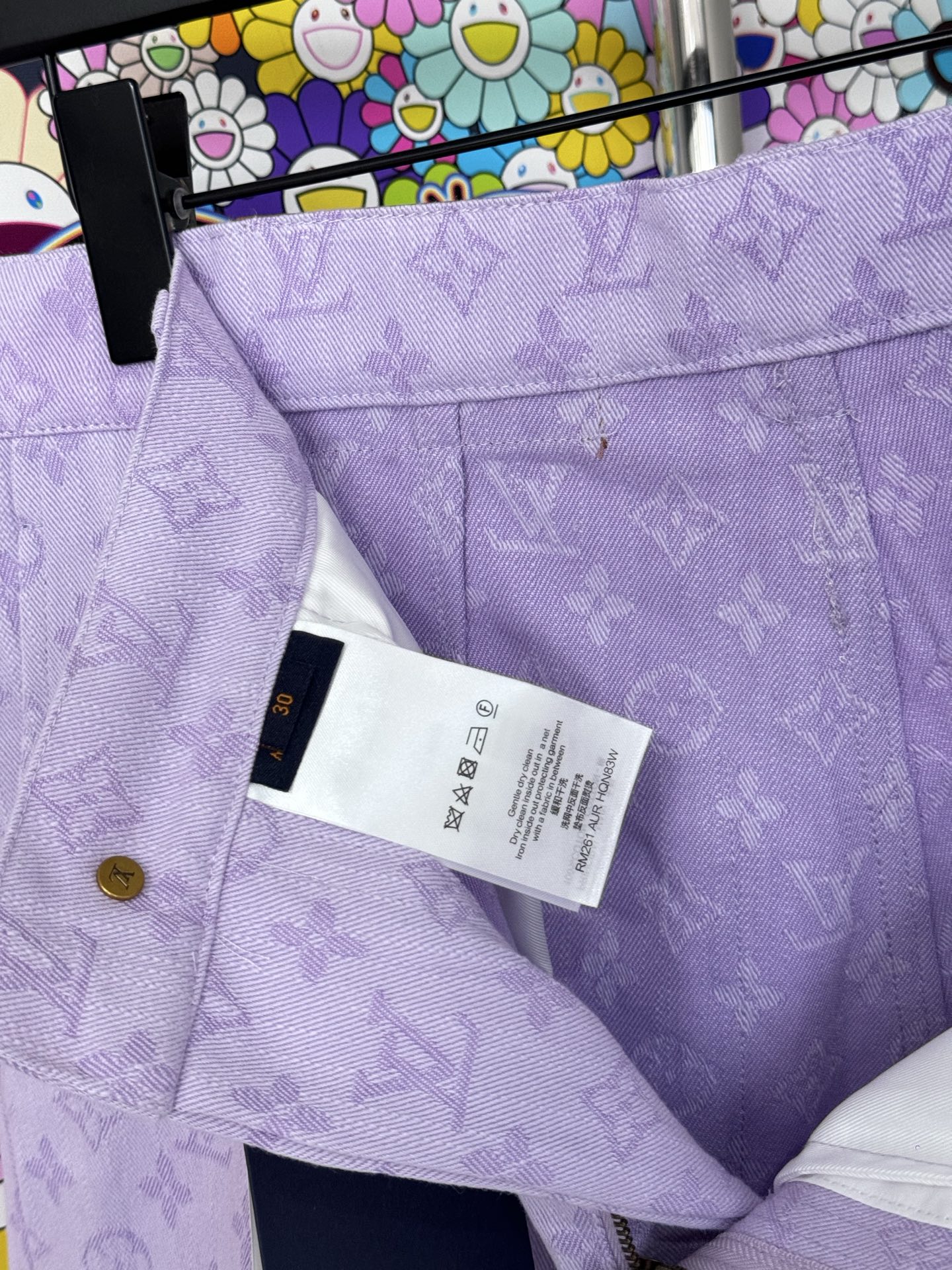Louis Vuitton LV 路易老花铆钉牛仔短裤