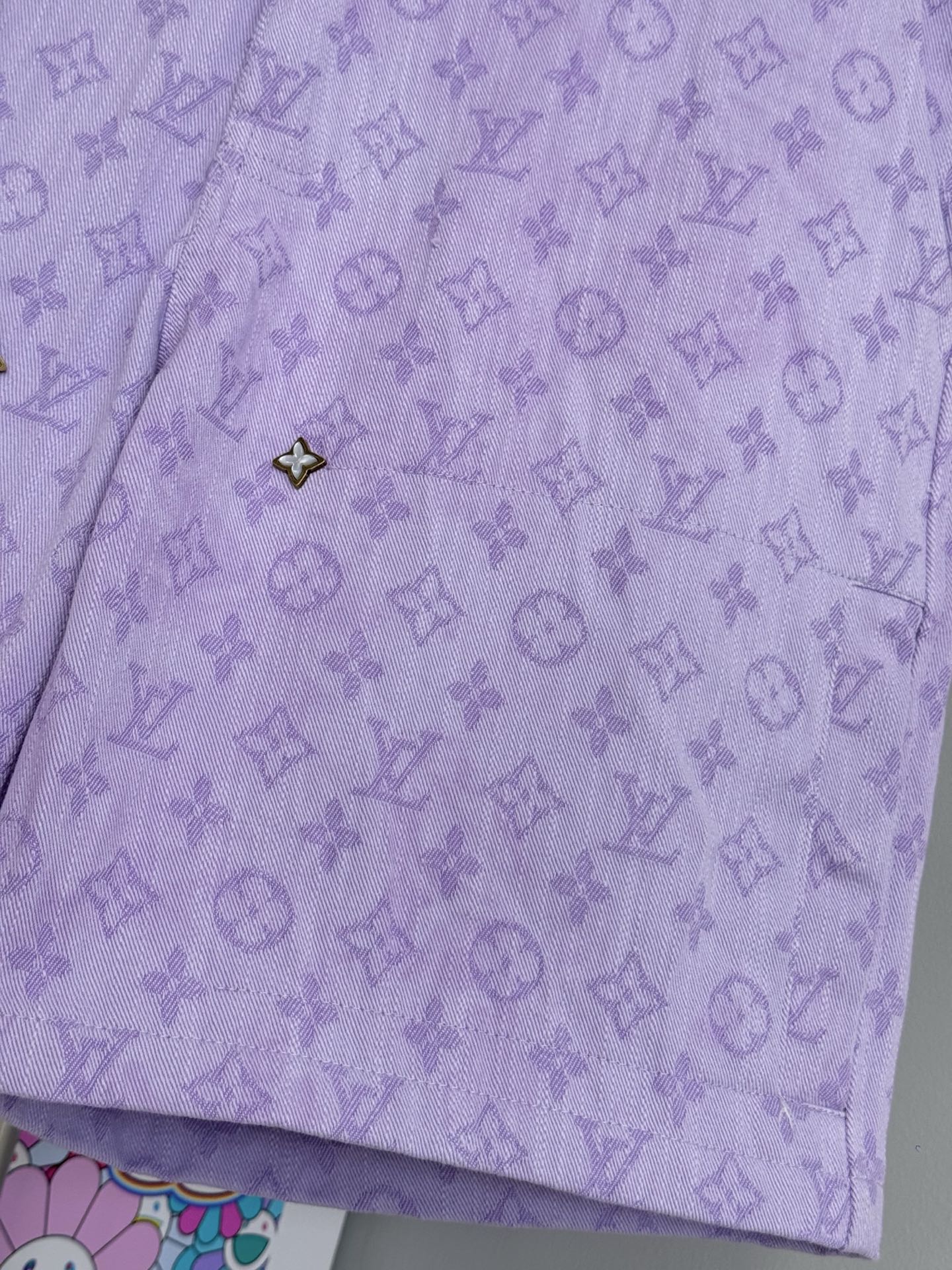 Louis Vuitton LV 路易老花铆钉牛仔短裤