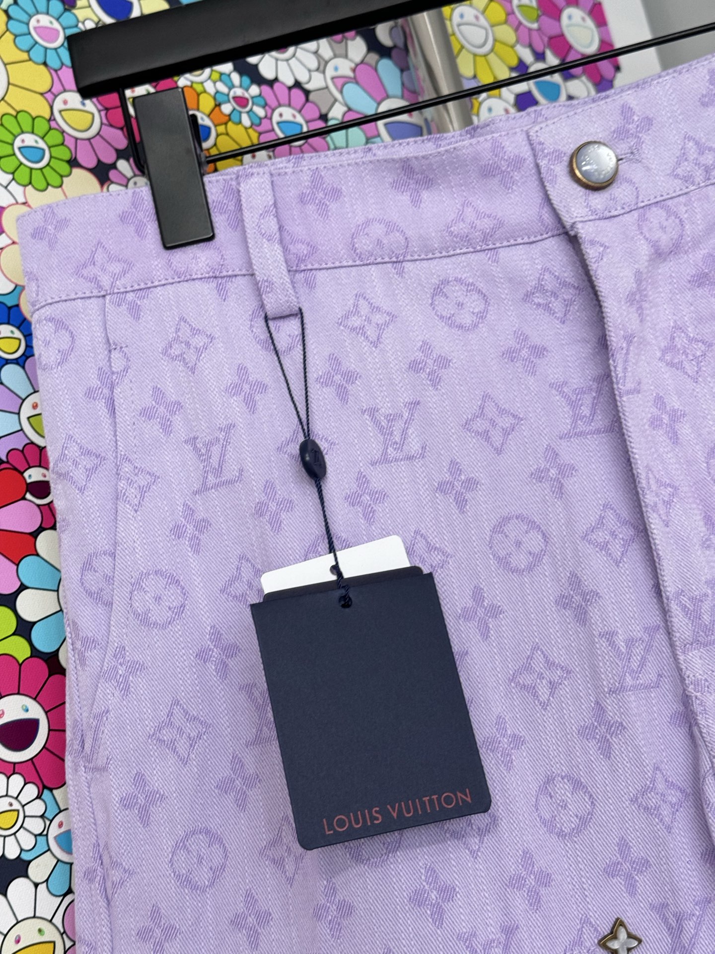 Louis Vuitton LV 路易老花铆钉牛仔短裤