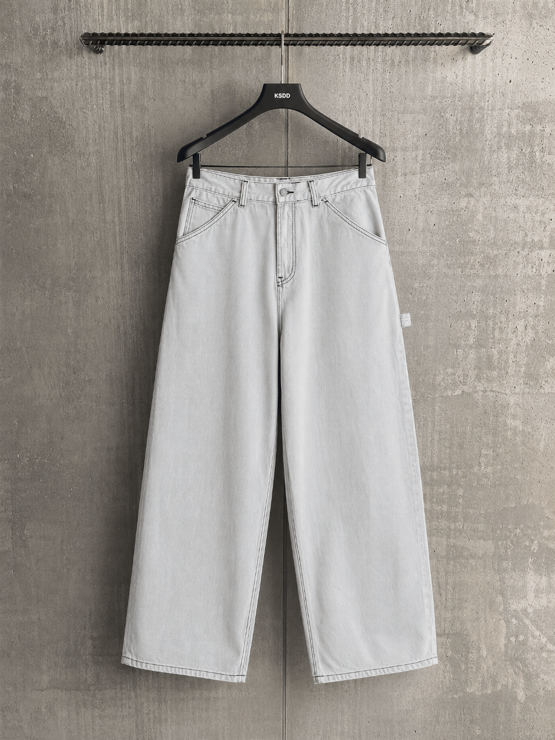 Acne Studios ACNE蝴蝶染色明线灰白牛仔裤