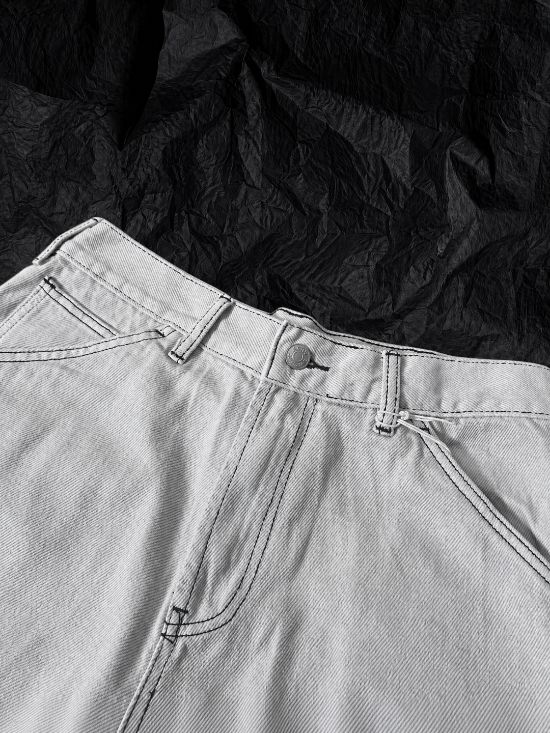 Acne Studios ACNE蝴蝶染色明线灰白牛仔裤