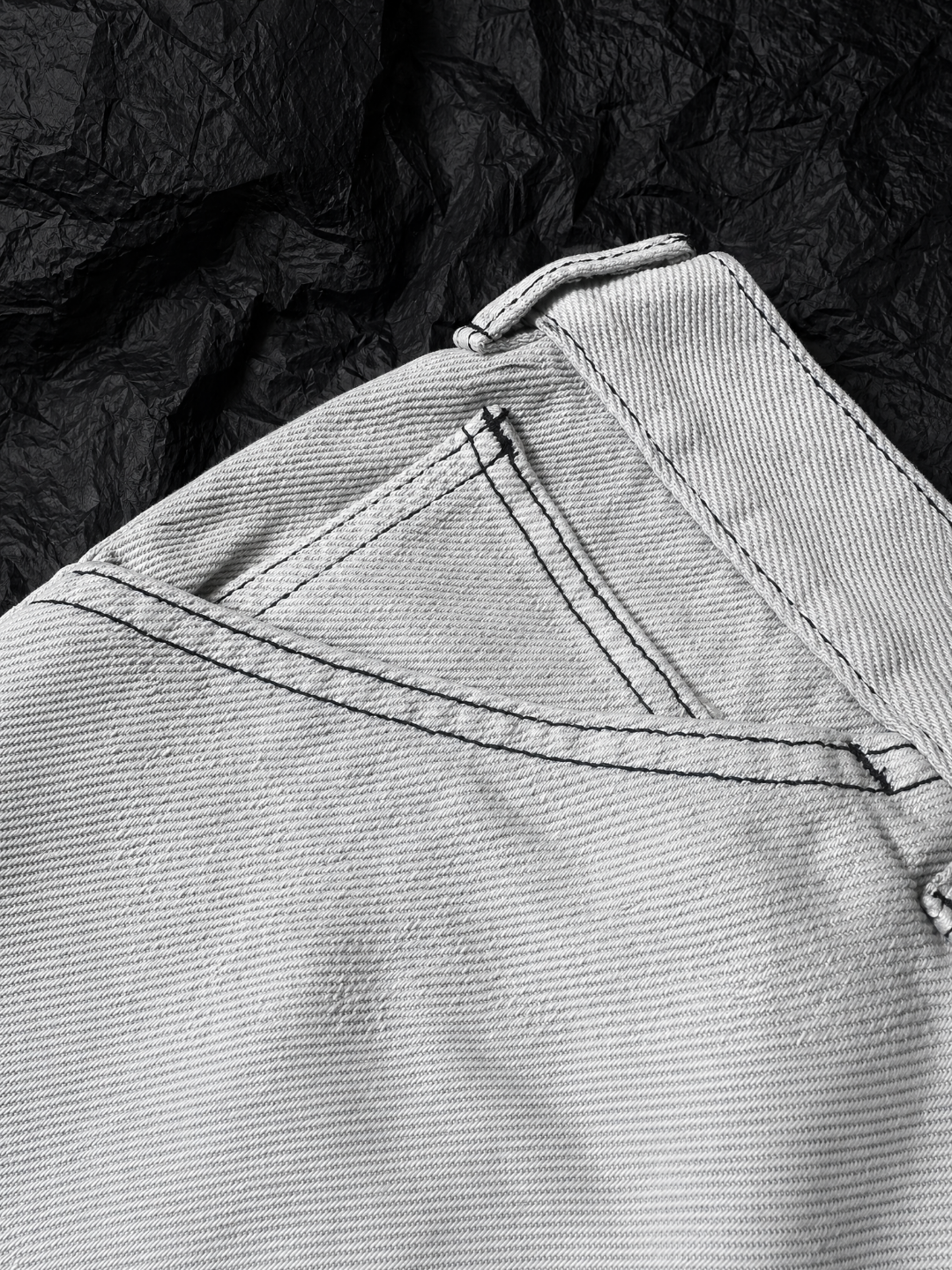 Acne Studios ACNE蝴蝶染色明线灰白牛仔裤