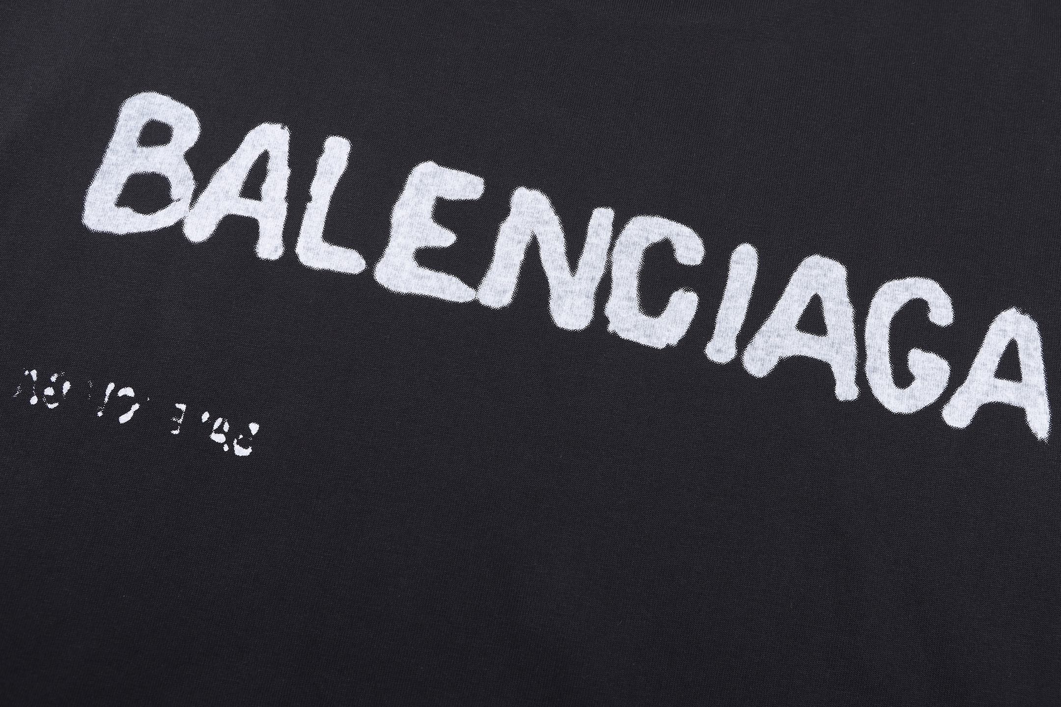 Balenciaga BAL 字母印花落肩短袖