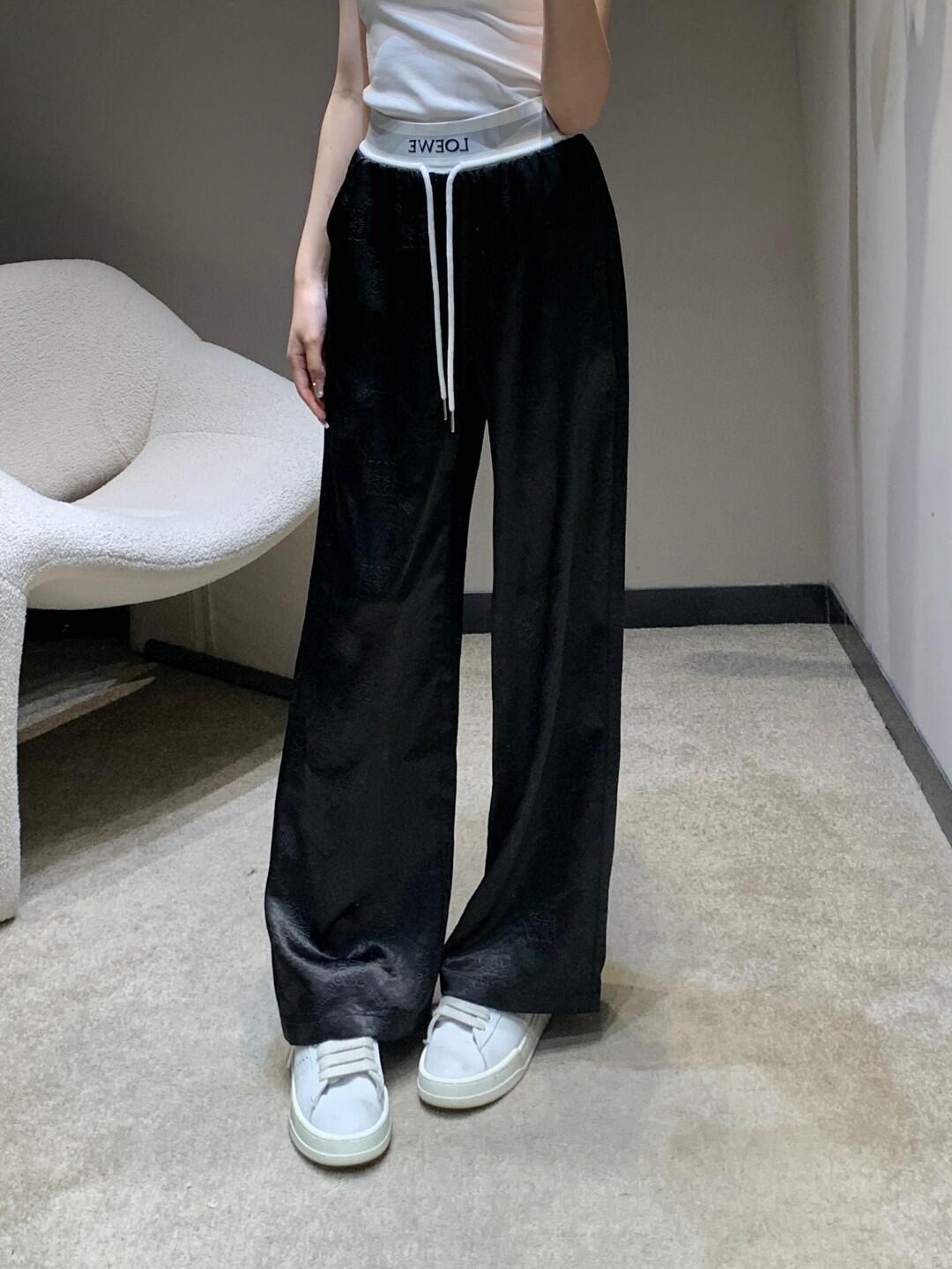 Loewe Women's Spring/Summer New Full Printed Dark Pattern Logo Acetate Pants 1 i1748156871393 4603 0 0