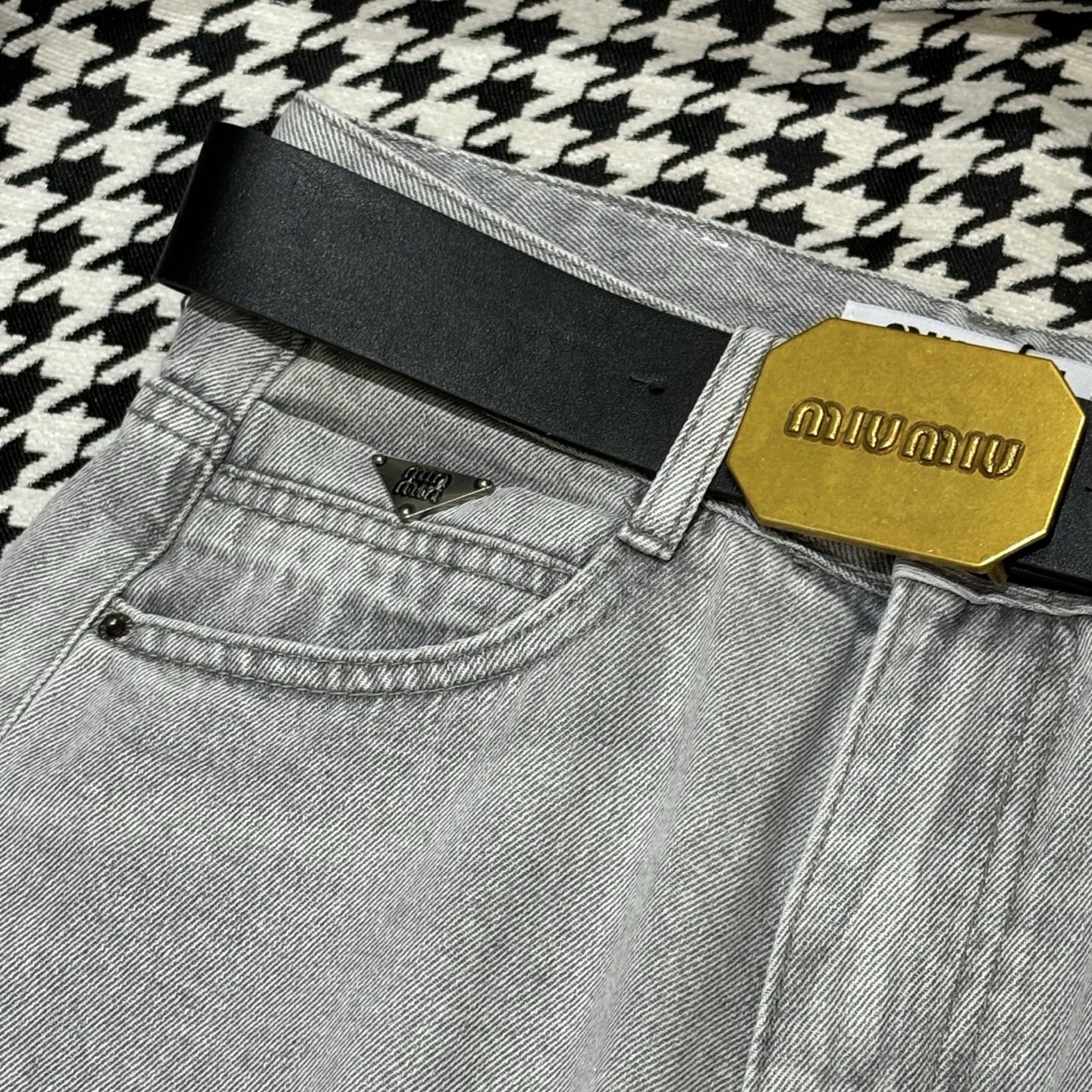 Miu Miu Women's Vintage Wash Gray Jeans - Spring/Summer Collection 4 i1754672722426 4915 0 3