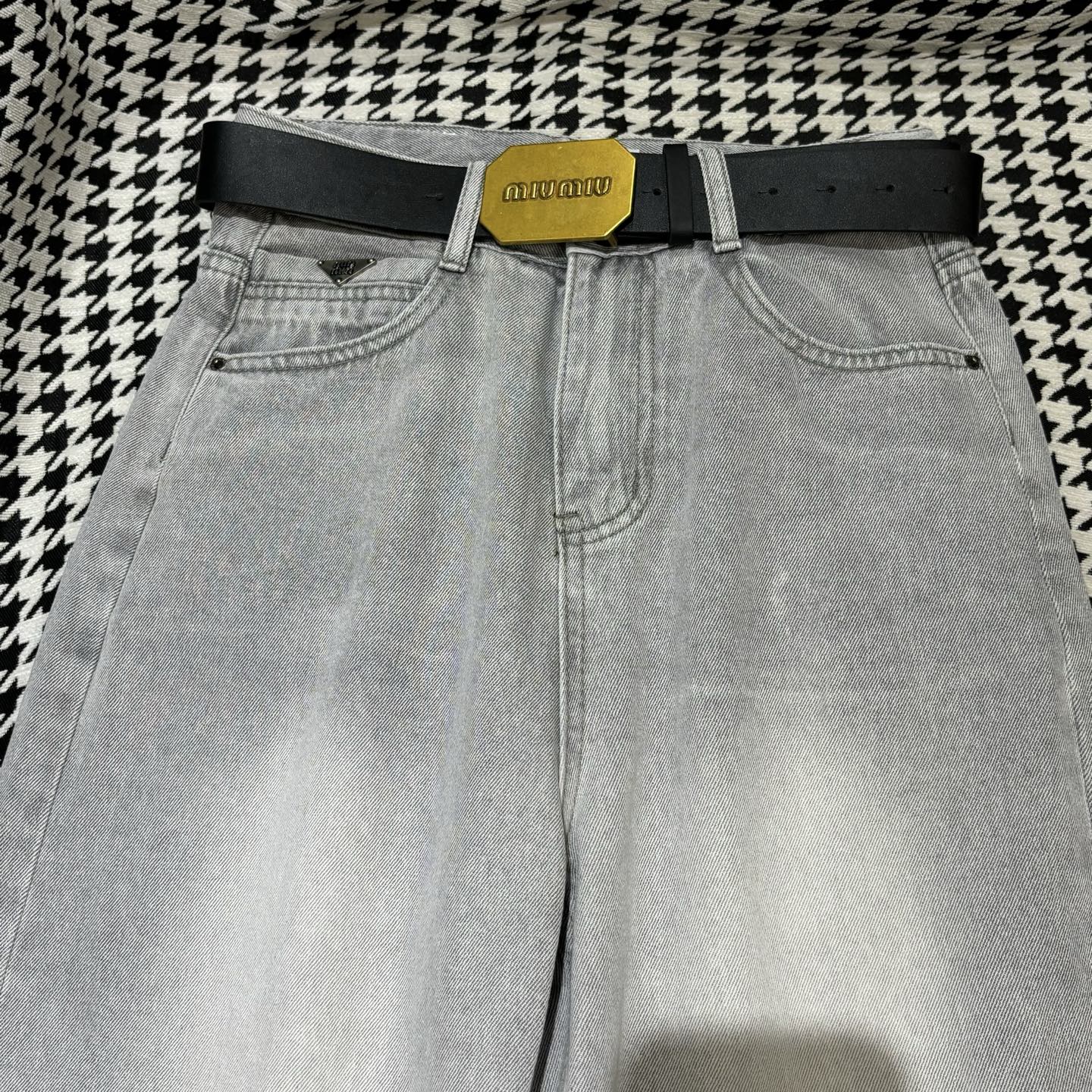 Miu Miu Women's Vintage Wash Gray Jeans - Spring/Summer Collection 3 i1754672722638 4972 0 2