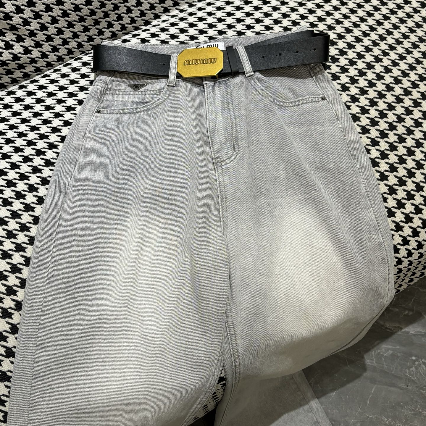 Miu Miu Women's Vintage Wash Gray Jeans - Spring/Summer Collection 6 i1754672725928 1902 0 5