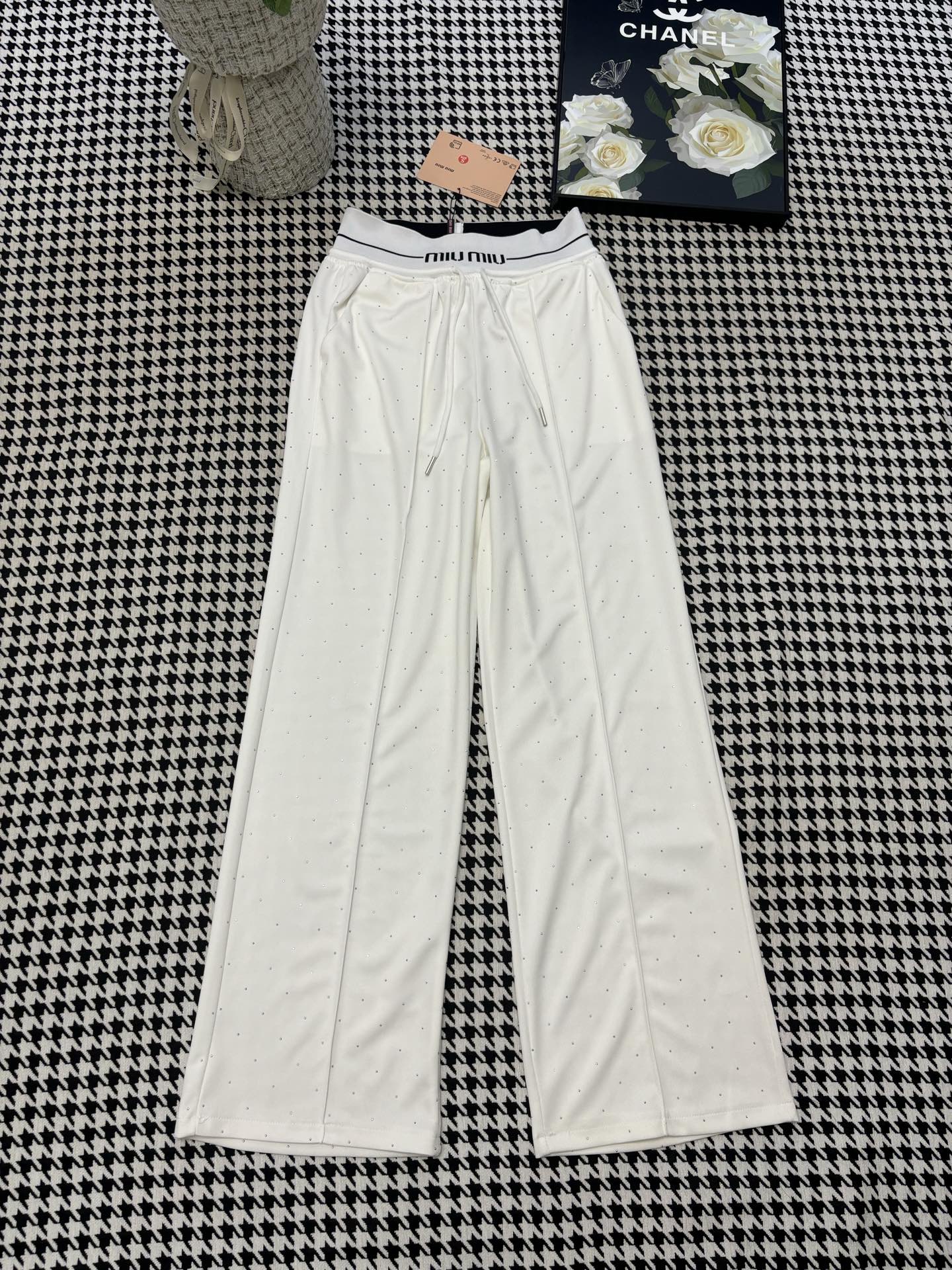 Miu Miu Women's Rhinestone Embellished Logo Waistband Lounge Pants 2 i1754712301056 2614 0 1
