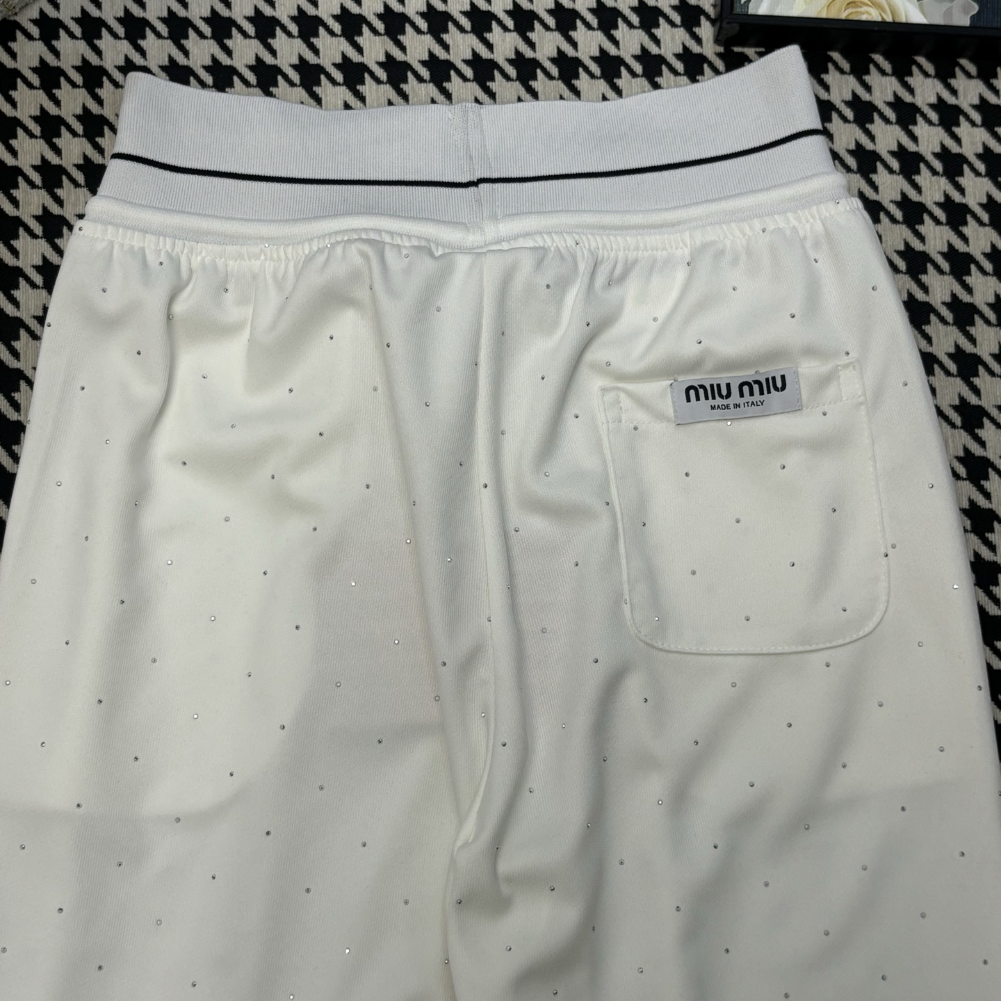 Miu Miu Women's Rhinestone Embellished Logo Waistband Lounge Pants 8 i1754712303976 5795 0 7