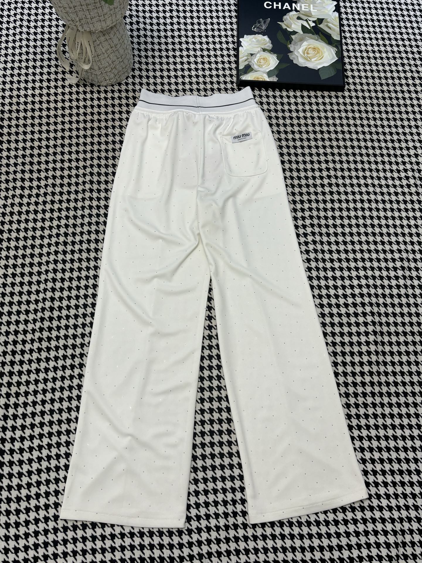 Miu Miu Women's Rhinestone Embellished Logo Waistband Lounge Pants 9 i1754712304301 6839 0 8