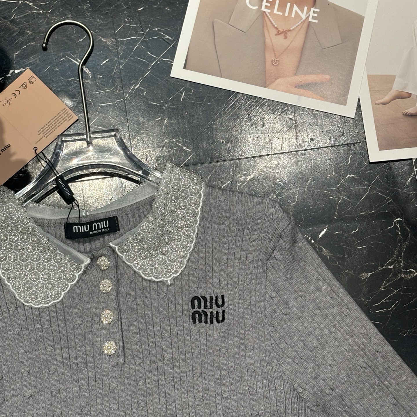 Miu Miu Women's Beaded Lace Collar Slim Fit Long Sleeve Knitted Top 3 i1755967898045 5294 0 2