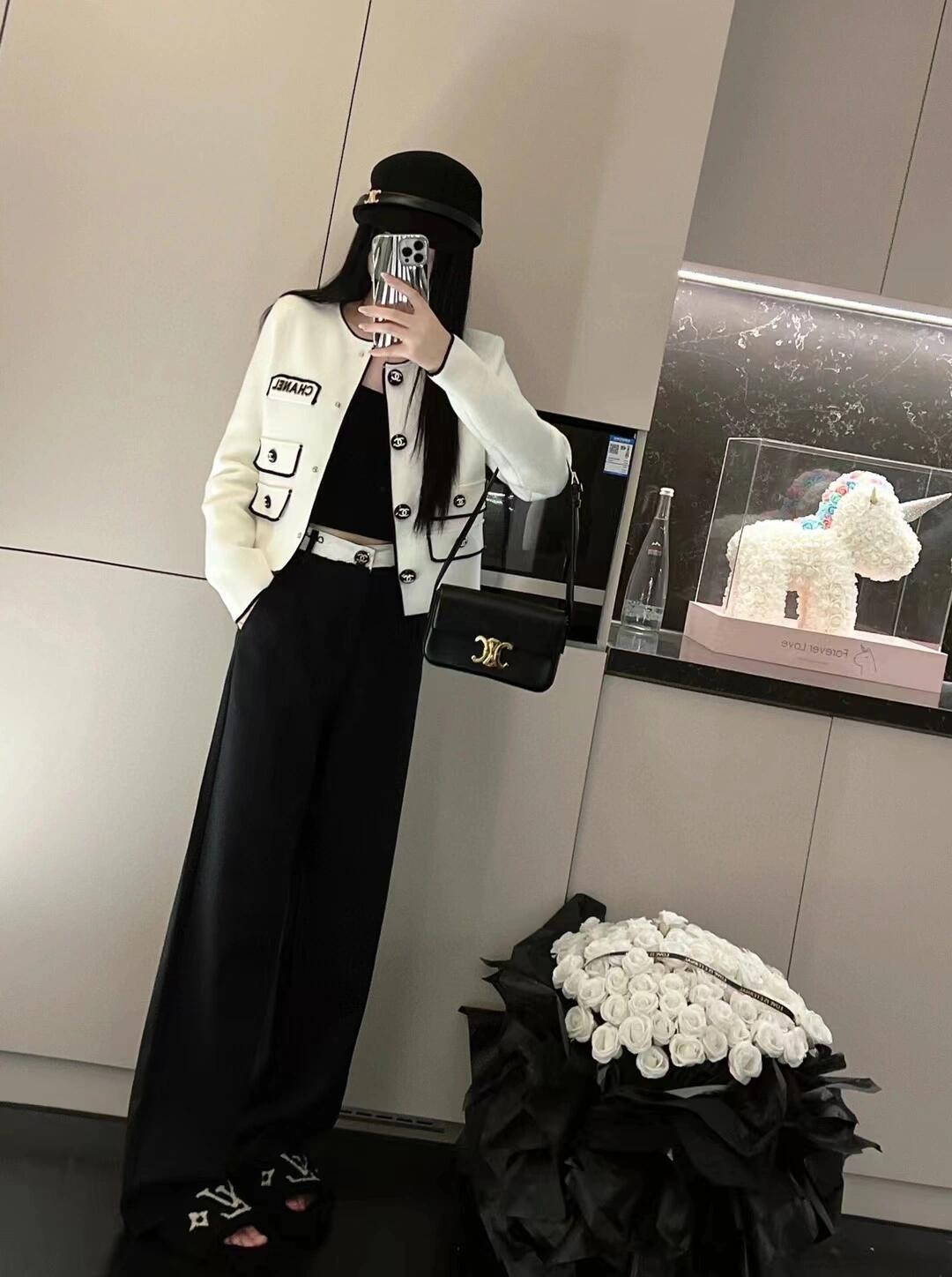 Elegant Chanel Inspired Knit Cardigan with Logo Pearl Embellishments - New Arrival 2 i1755968183818 9975 0 0