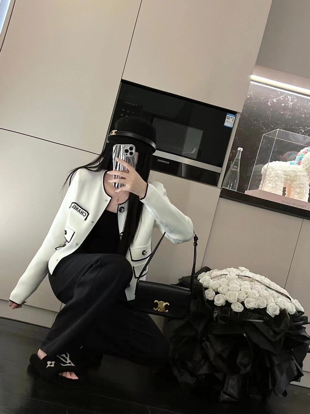 Elegant Chanel Inspired Knit Cardigan with Logo Pearl Embellishments - New Arrival 1 i1755968233703 213 0 4