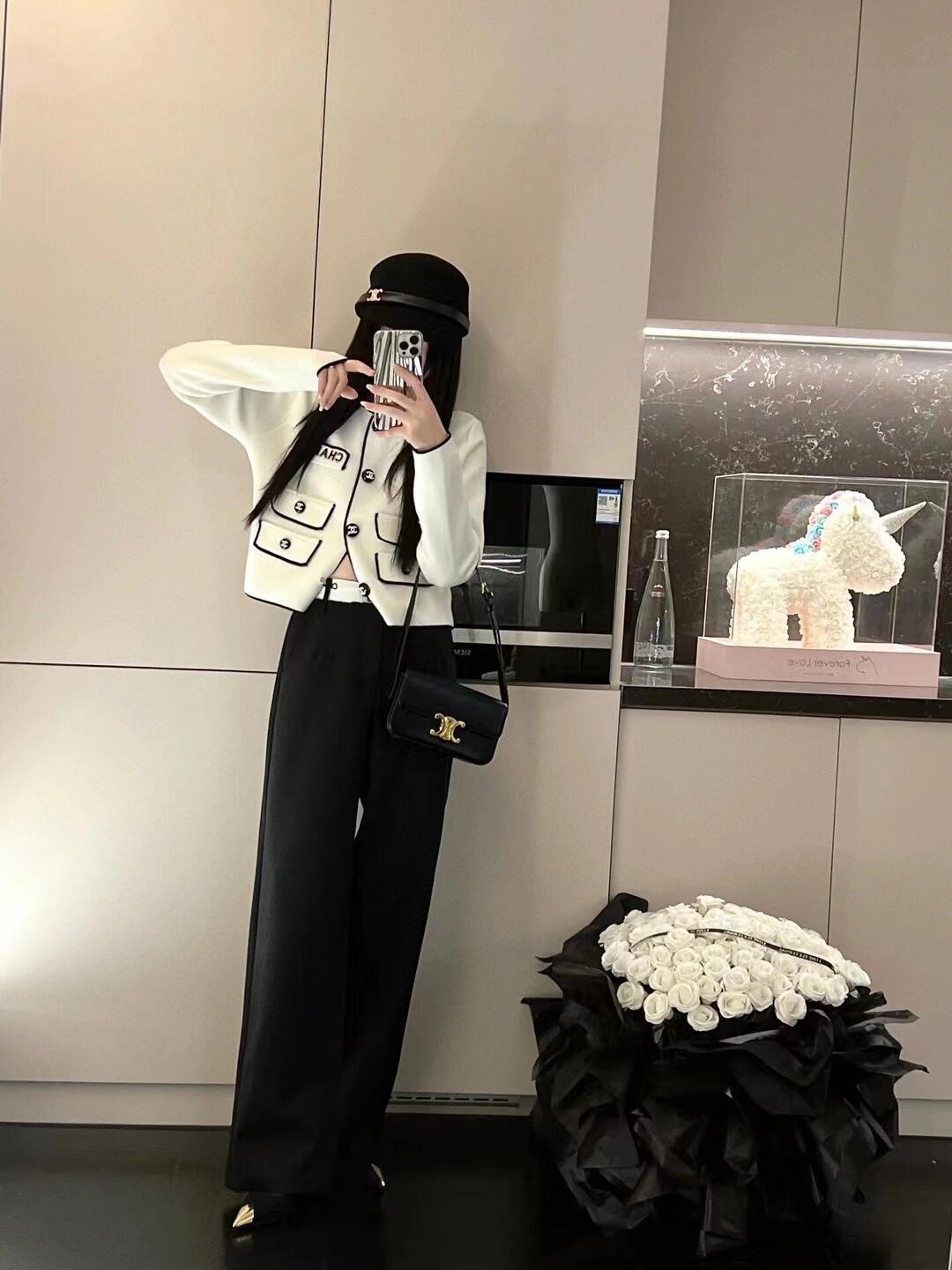 Elegant Chanel Inspired Knit Cardigan with Logo Pearl Embellishments - New Arrival 5 i1755968233705 9317 0 5