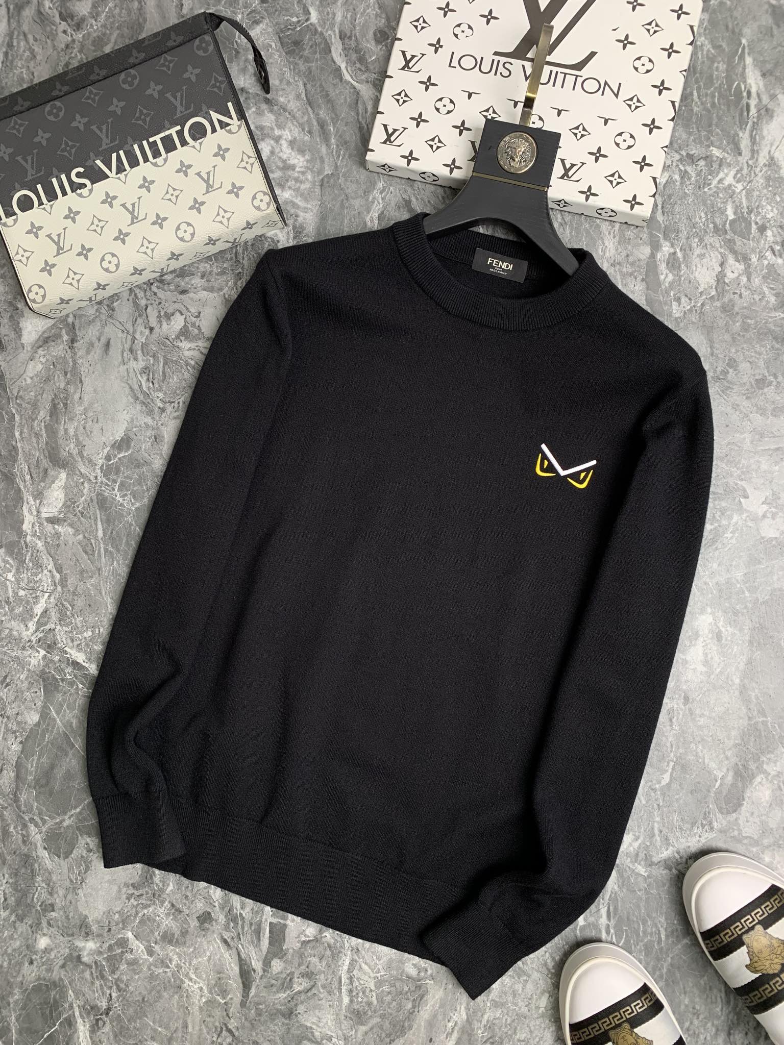 Hoe u de replica -winkel kunt kopen
 Fendi Kleding Trui Sweatshirts Mannen Breien Wol Herfst/winter collectie Fashion Casual