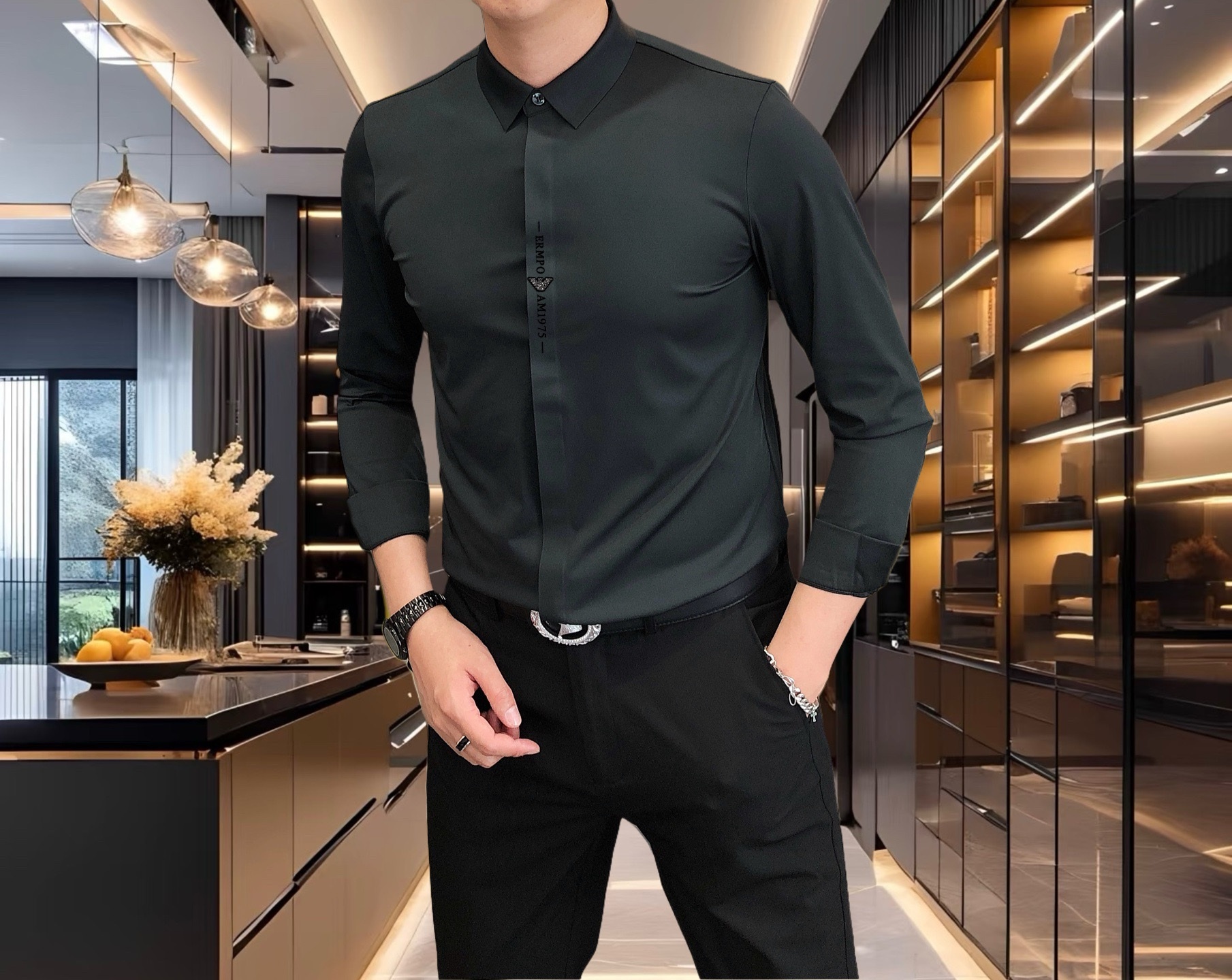 Luxurious Italian Men’s Long-Sleeved Shirts: High-End Fashion with Unique Style - 图片 6