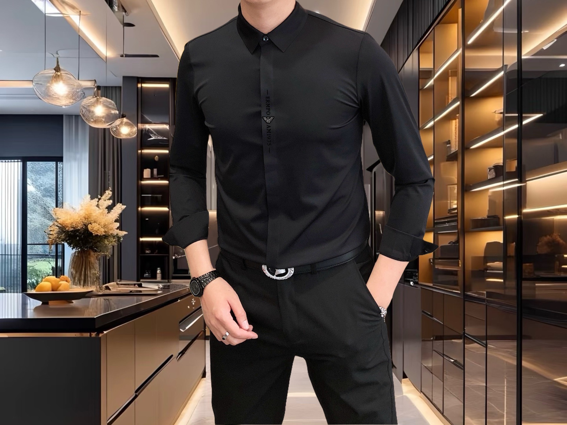 Luxurious Italian Men’s Long-Sleeved Shirts: High-End Fashion with Unique Style - 图片 2