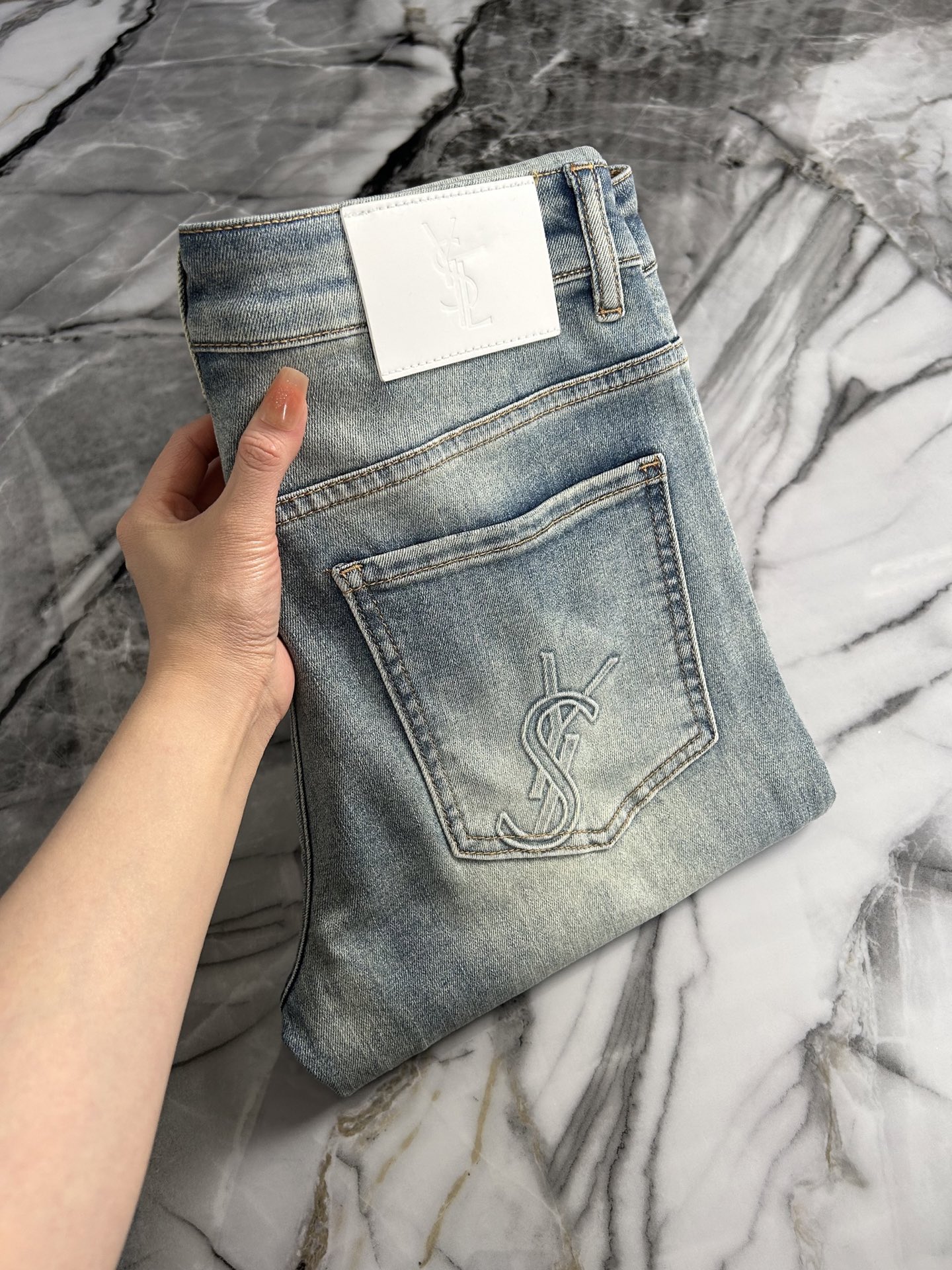 P572 YSL/St. Lorraine 2025 Men’s Fashion: High Quality Custom Jeans with Retro Style