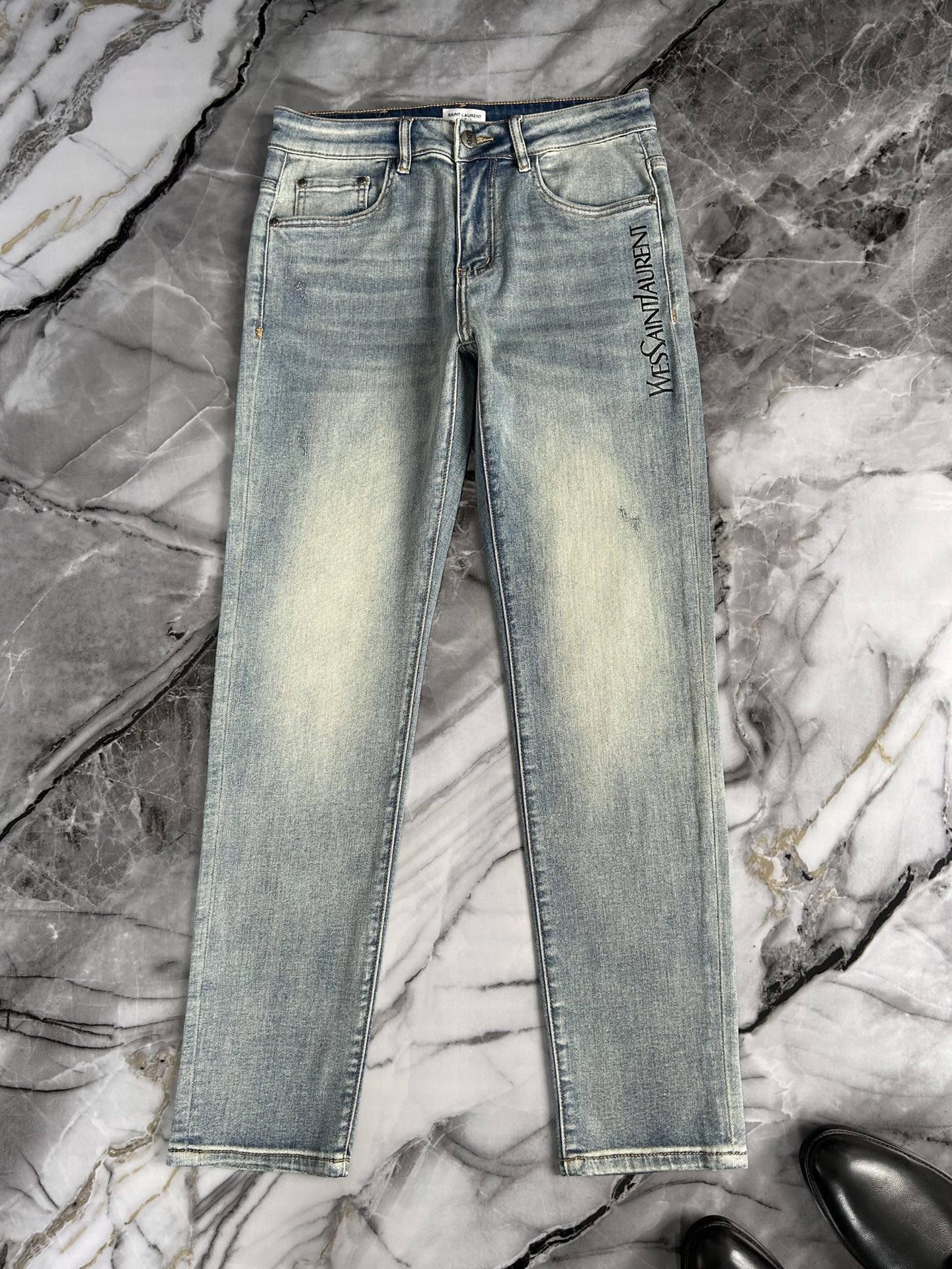 P572 YSL/St. Lorraine 2025 Men’s Fashion: High Quality Custom Jeans with Retro Style - 图片 2