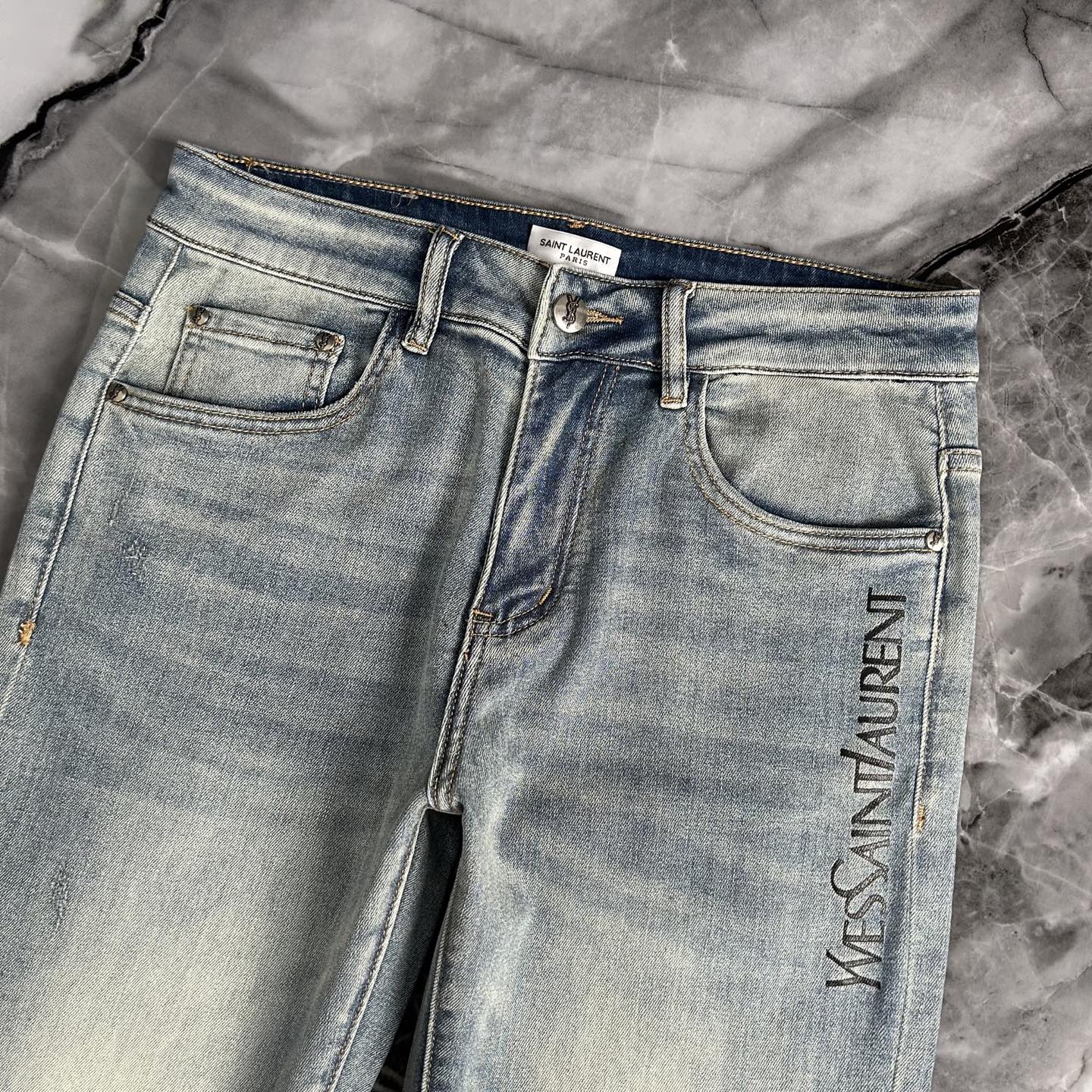 P572 YSL/St. Lorraine 2025 Men’s Fashion: High Quality Custom Jeans with Retro Style - 图片 4