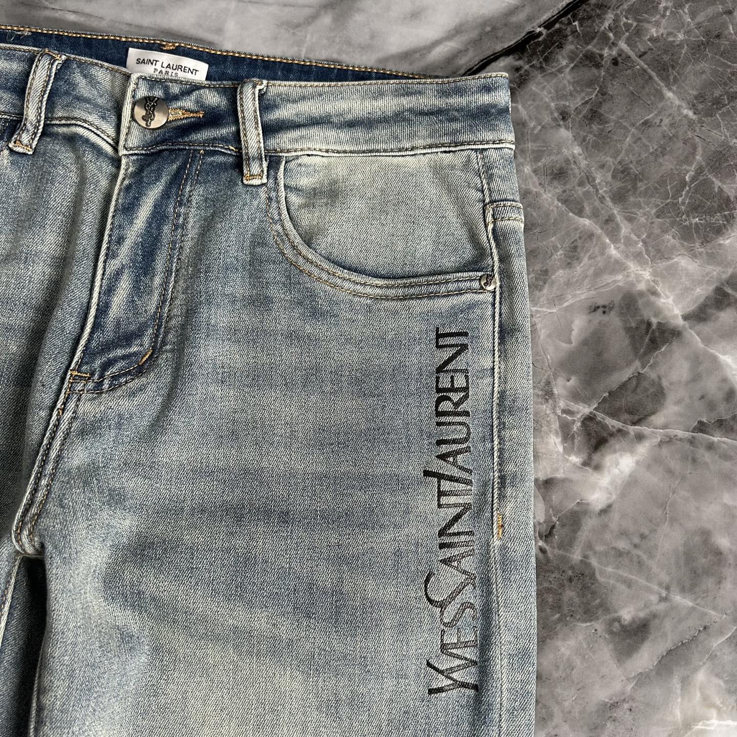 P572 YSL/St. Lorraine 2025 Men’s Fashion: High Quality Custom Jeans with Retro Style - 图片 6
