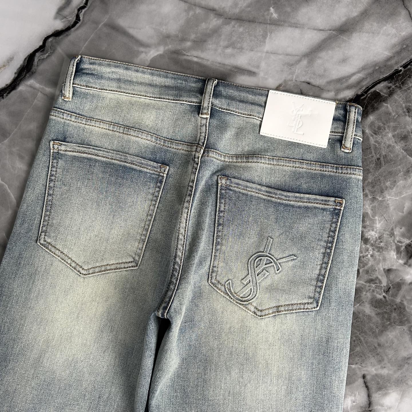P572 YSL/St. Lorraine 2025 Men’s Fashion: High Quality Custom Jeans with Retro Style - 图片 7