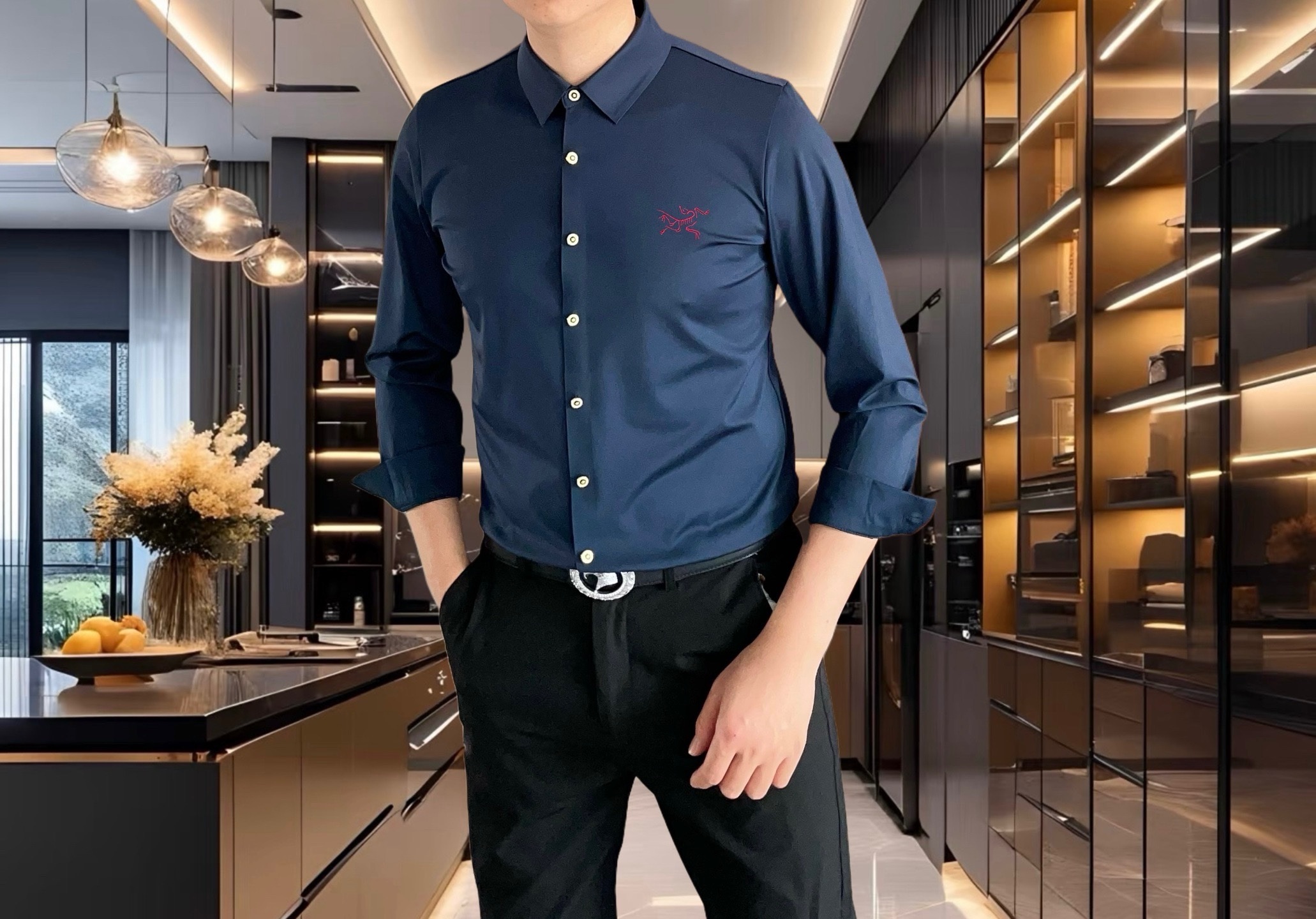 Luxurious Italian Silk Long-Sleeved Shirt: Stylish, High-End, Perfect Cut, Urban Elite Fashion. - 图片 7