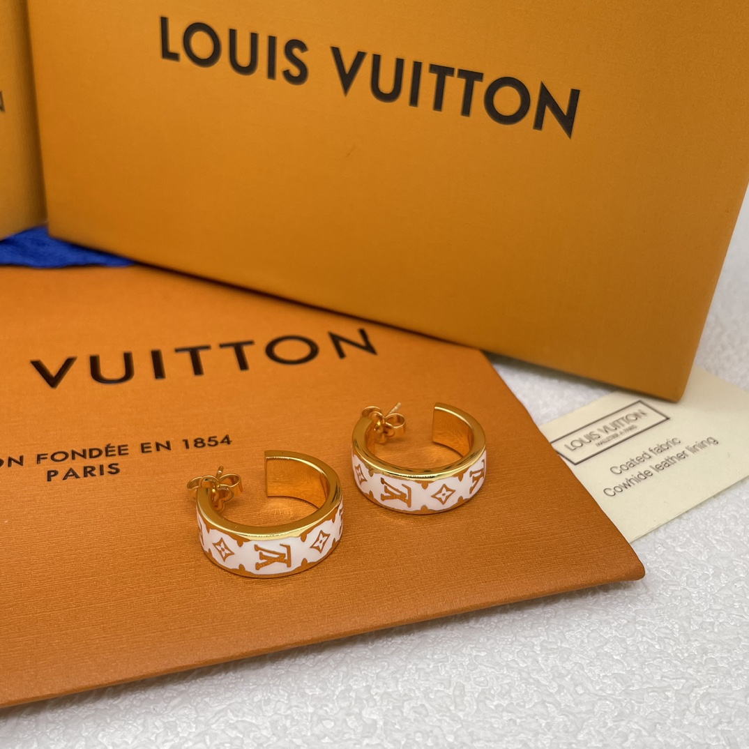spiegelkwaliteit
 Louis Vuitton Sieraden Oorbellen Wit