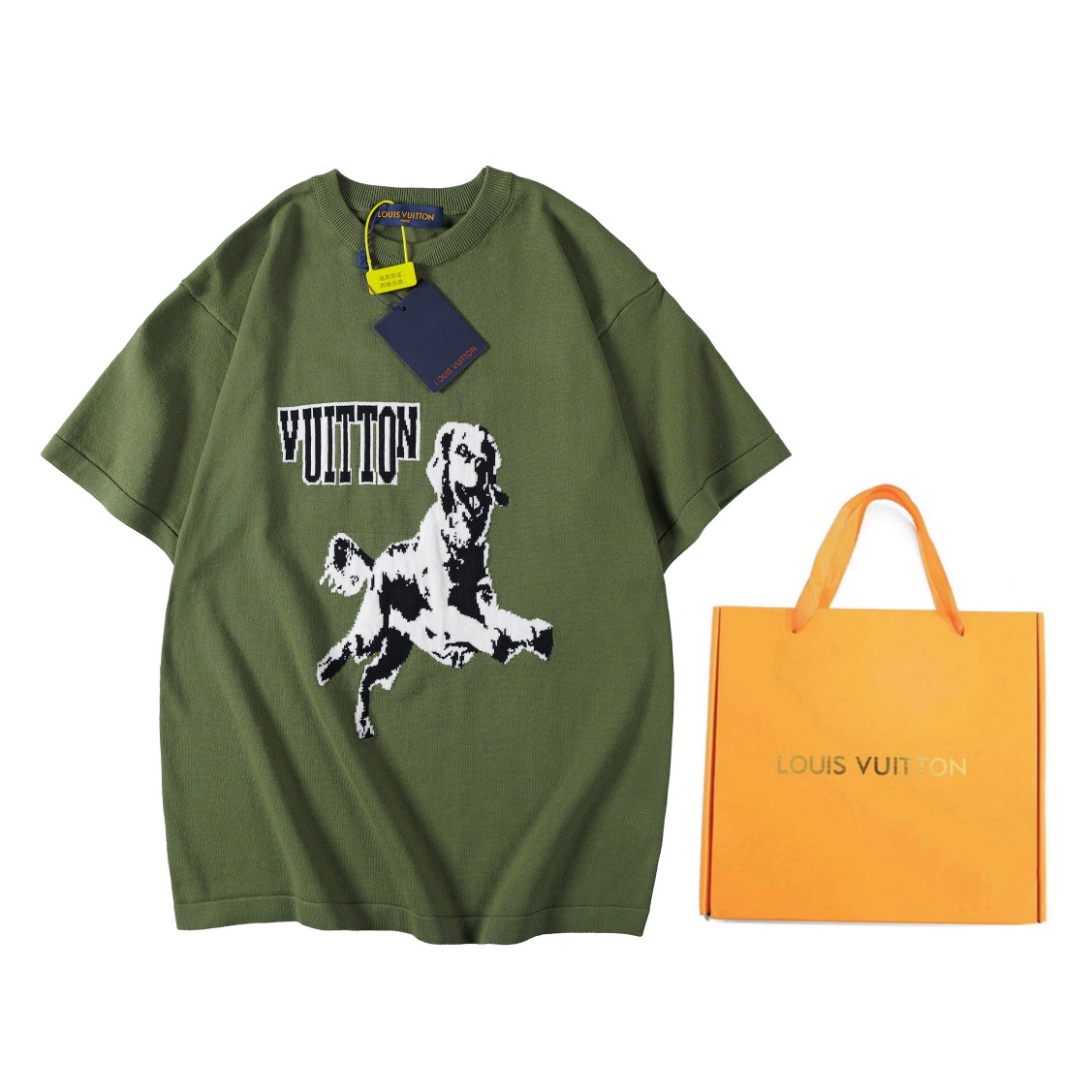Louis Vuitton 2024SS Hound Dog Pattern Knitted T-Shirt - Round Neck, Short Sleeve 2 i1733057705 2520 4